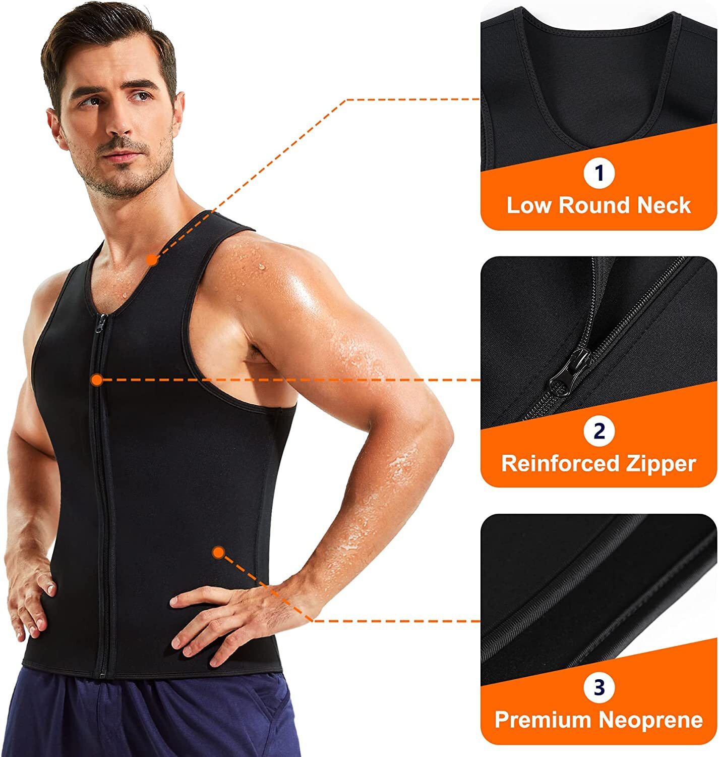 Men’s Sweat Sauna Chaleco Tank Top Body Shaper Fajas Para Hombres Reductora Vest