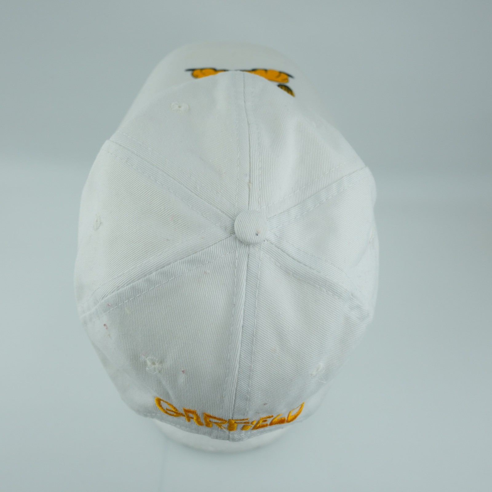 Vintage 90s Garfield Hat Cap Snapback White Cartoon Nostalgia Collectible