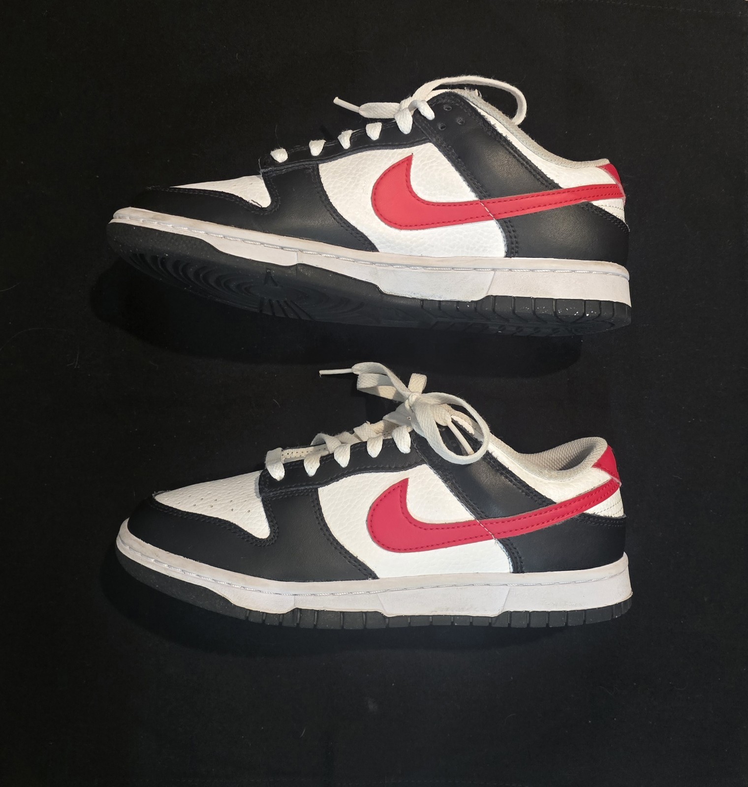 Nike Dunk Low Retro Red White Black Swoosh Panda Shoes Size 7.5