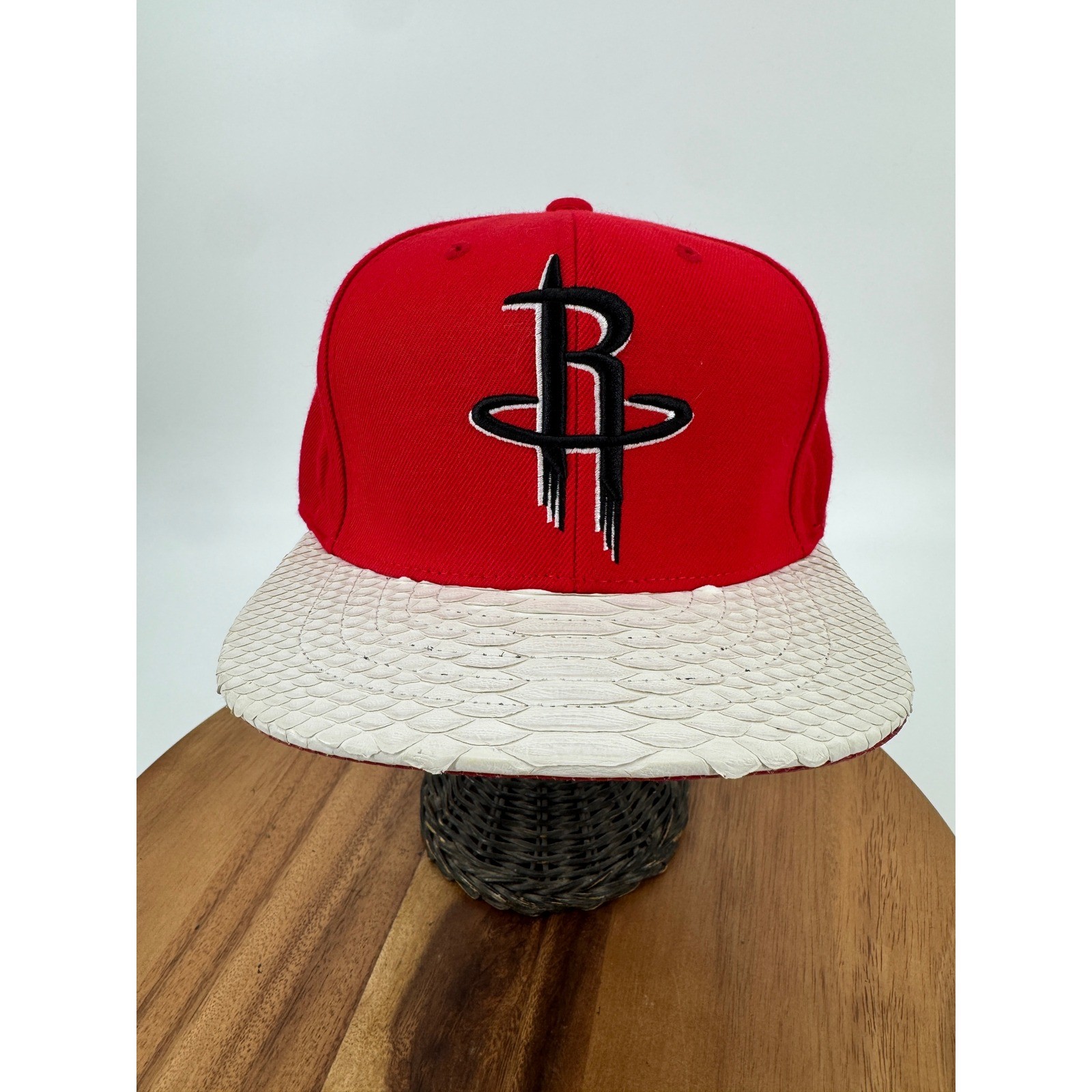 Mitchell & Ness Dre Mack Houston Rockets Hat Red White Python Brim Just Don