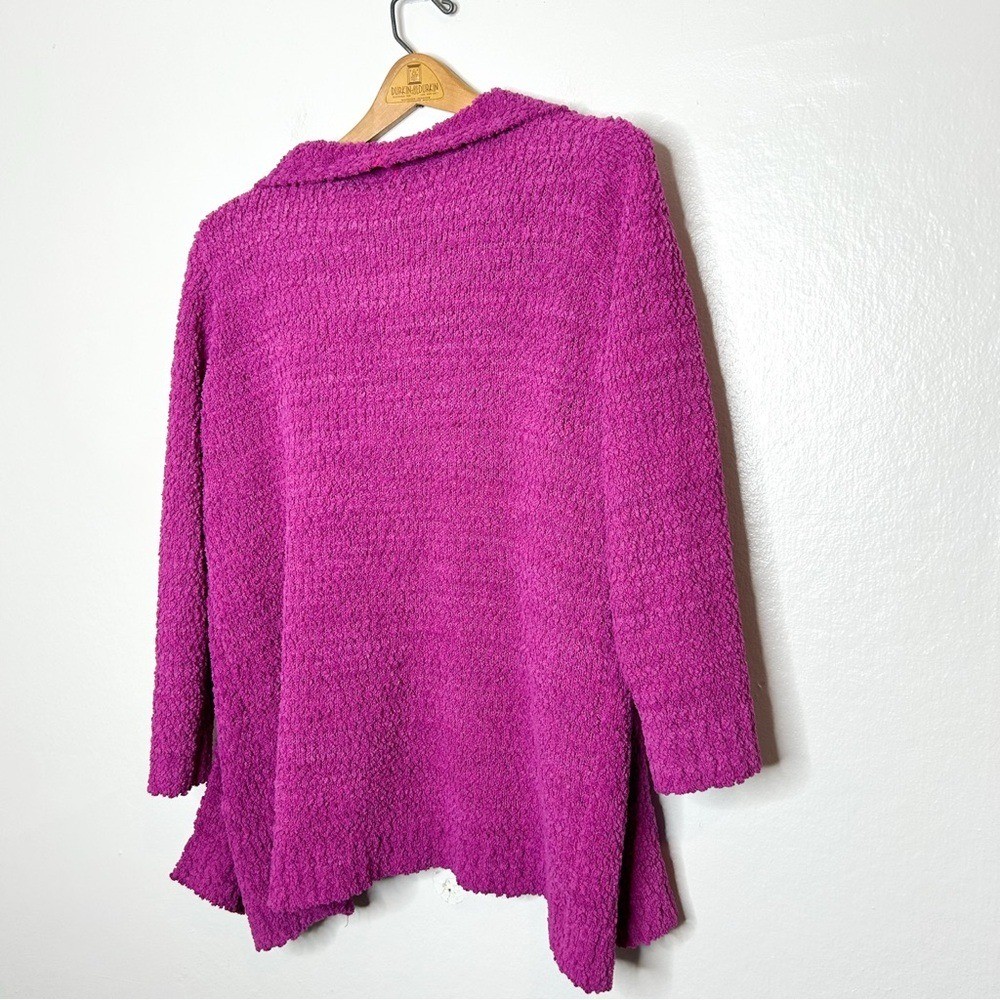 Grace Karin Colorful Vibrant Popcorn Knit Open Front Cardigan Sweater Magenta XL