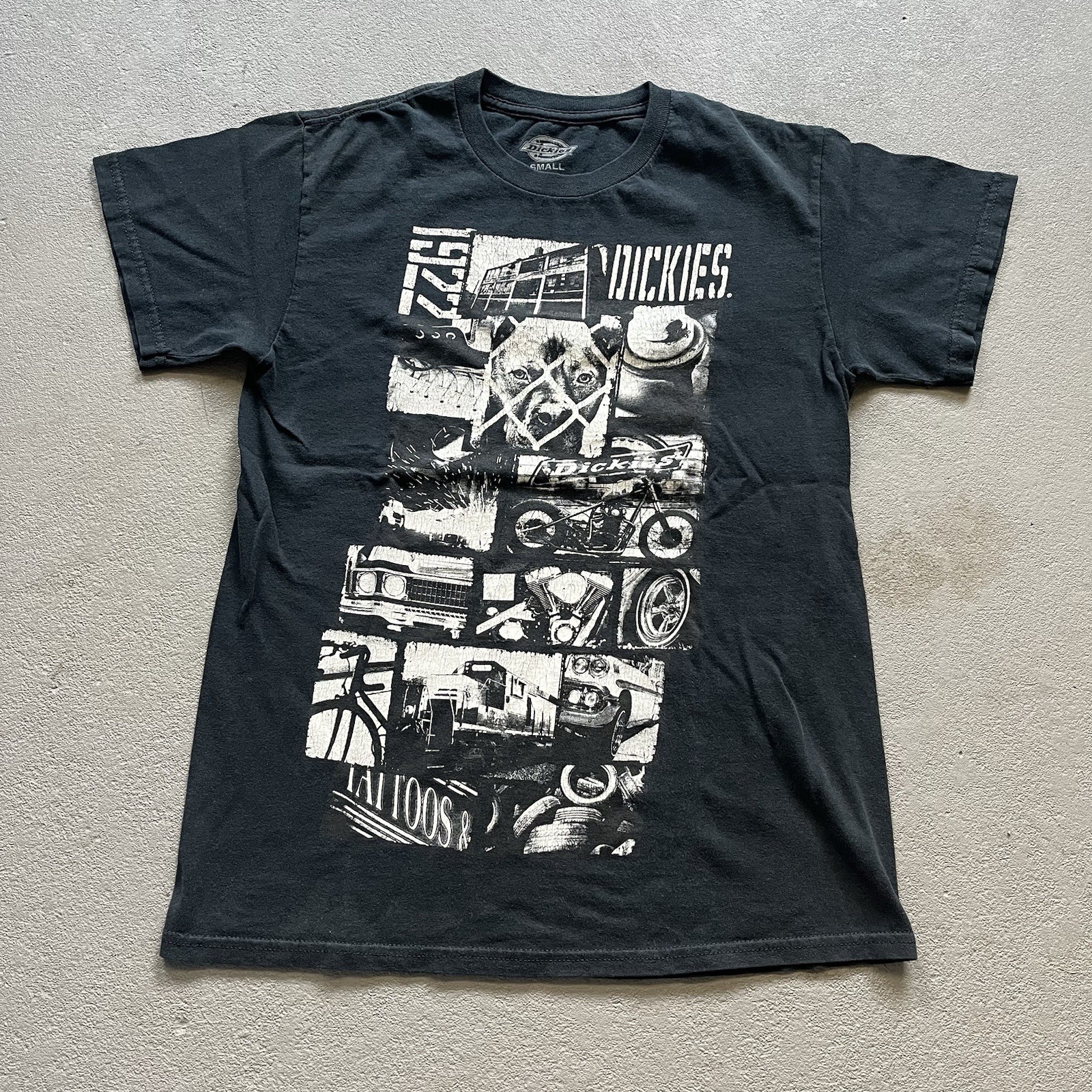 Dickies Graphic T Shirt Black Workwear Skate Streetwear Tee Y2K Size Small