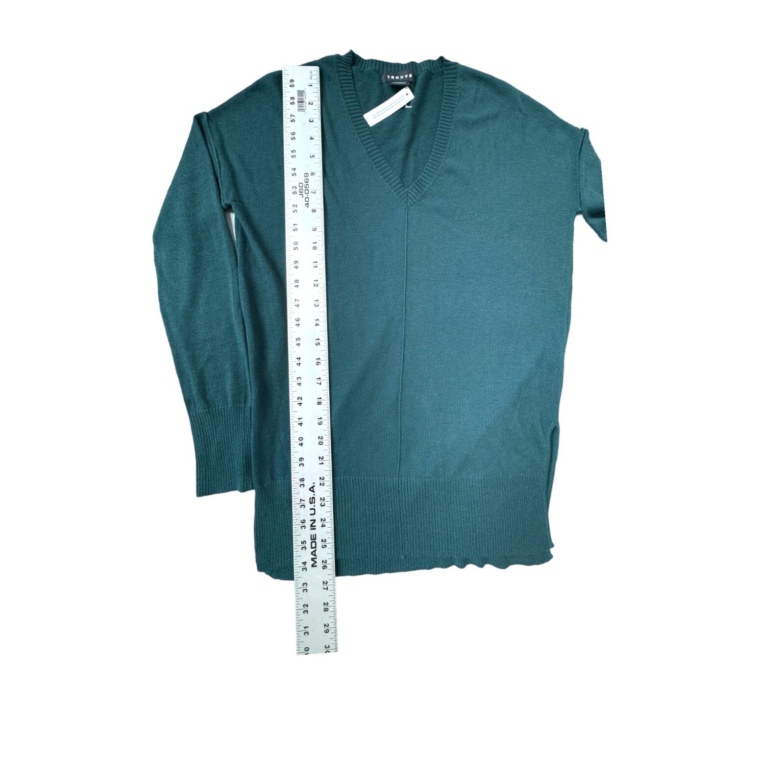 Trouvé Womens XS V-Neck Sweater Teal Cashmere Blend