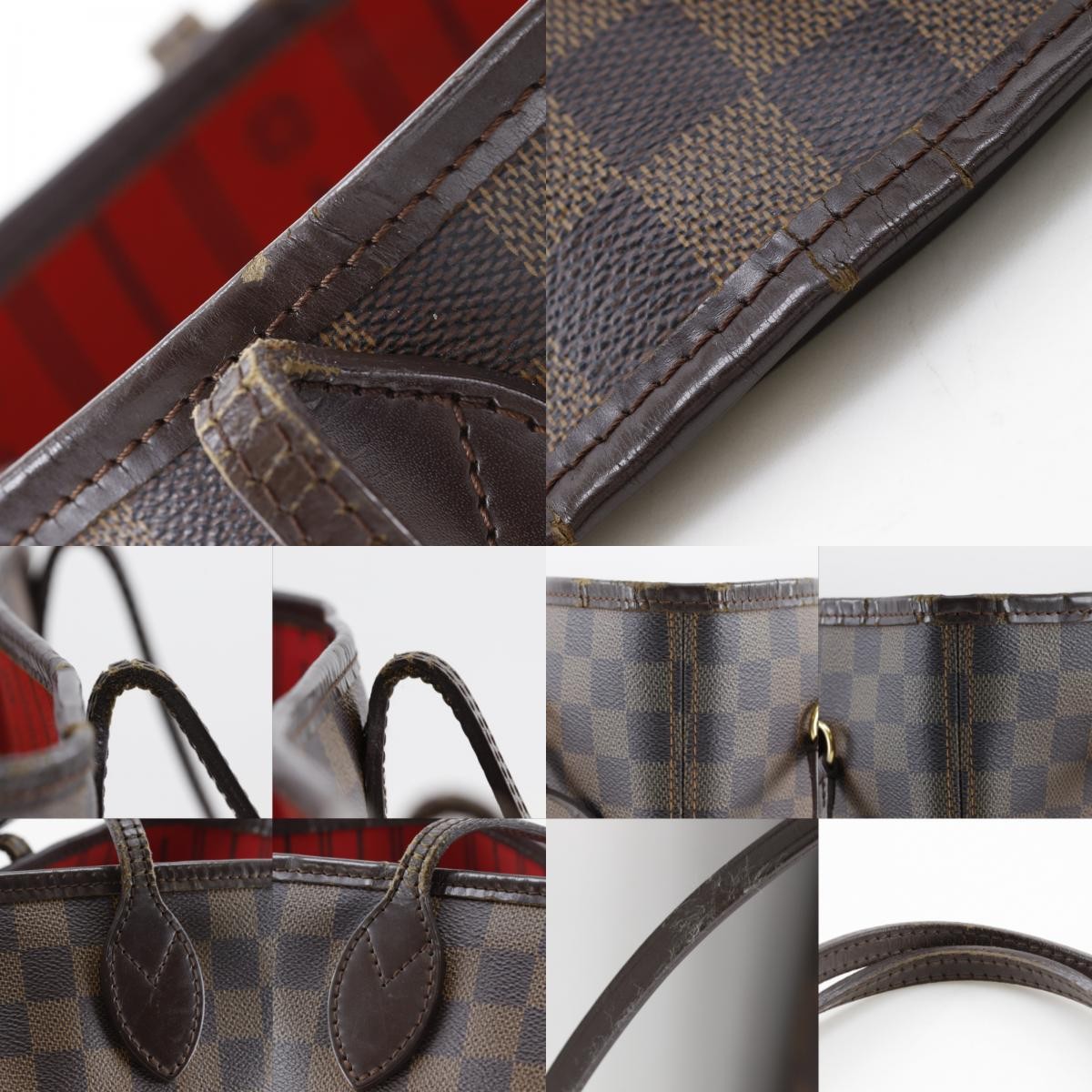LOUIS VUITTON Neverfull MM Tote Bag N51105 Brown Damier canvas Women