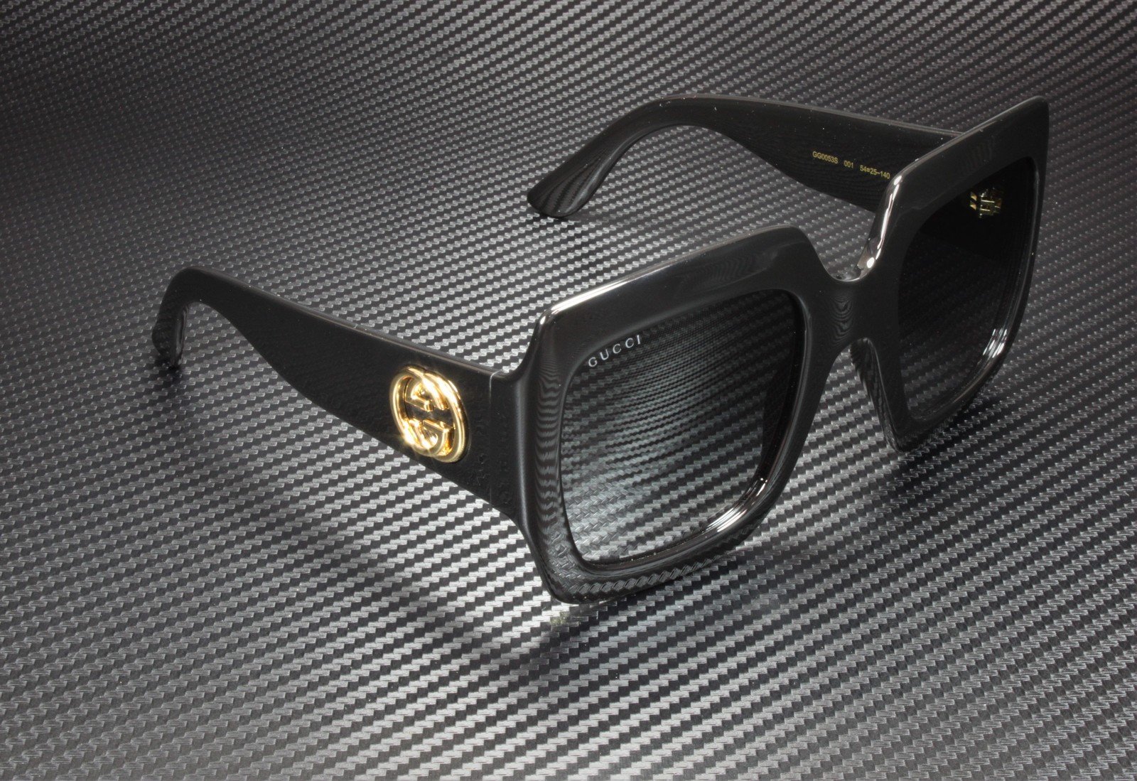 GUCCI GG0053S 001 Rectangular Square Black Grey 54 mm Women’s Sunglasses C