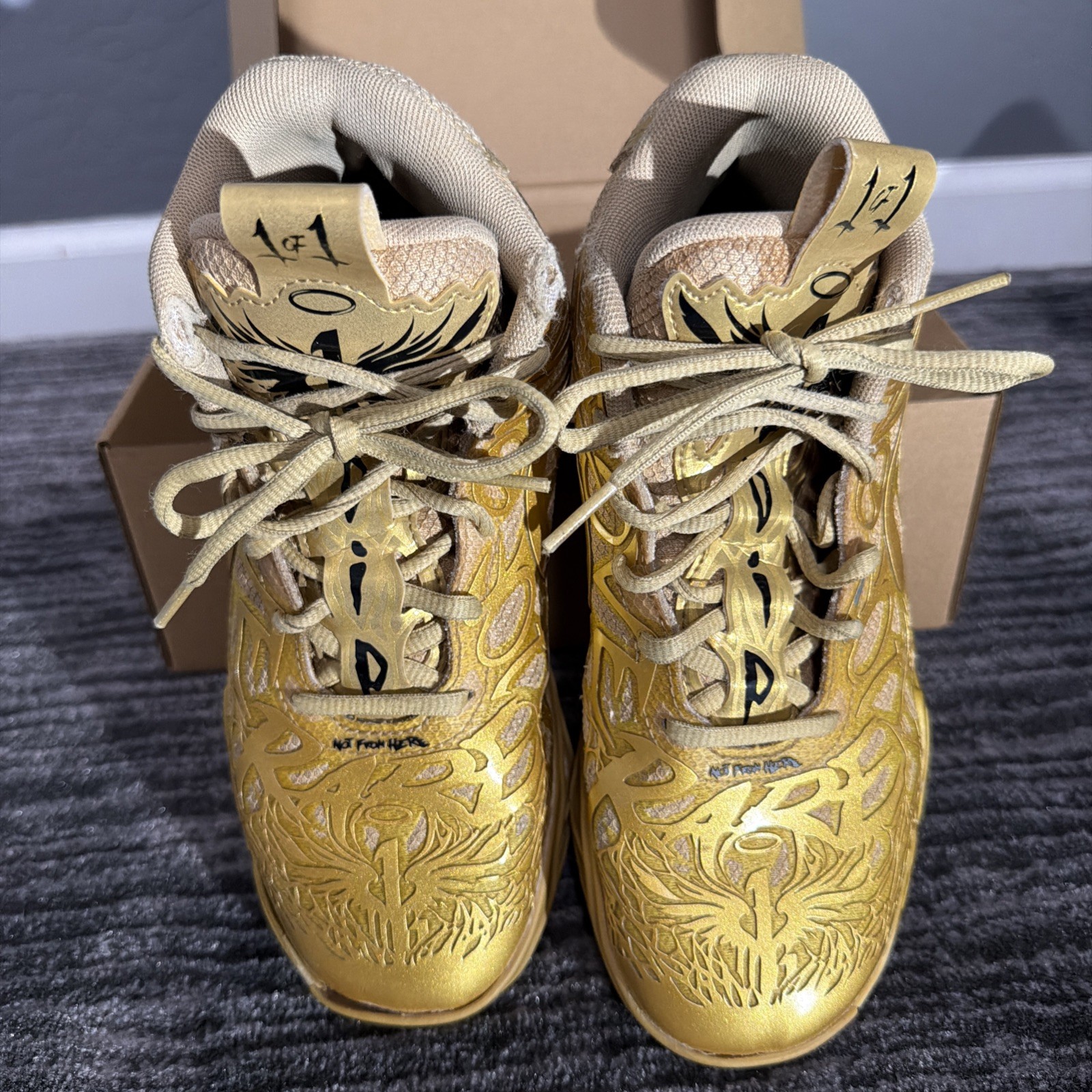 LaMelo Ball PUMA MB.04 Golden Child Basketball Shoes Mens Size 5.5 Gold-Matte