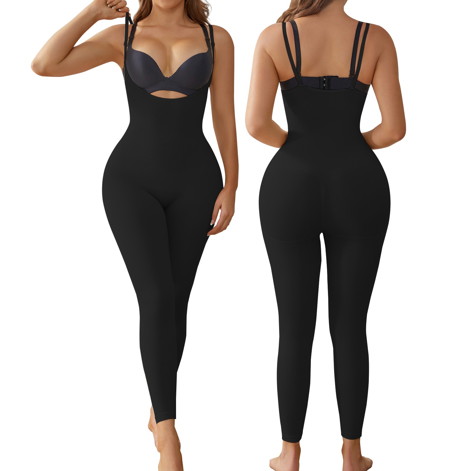 Open Bust Bodysuit Shapewear for Women Tummy Control Thigh Slimmer Butt Lifting