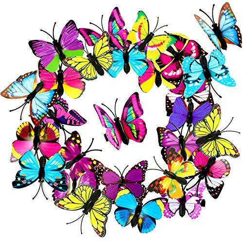 24 Pieces Butterfly Hair Clips 3D Girls Rose Red, Blue, Purple, Yellow