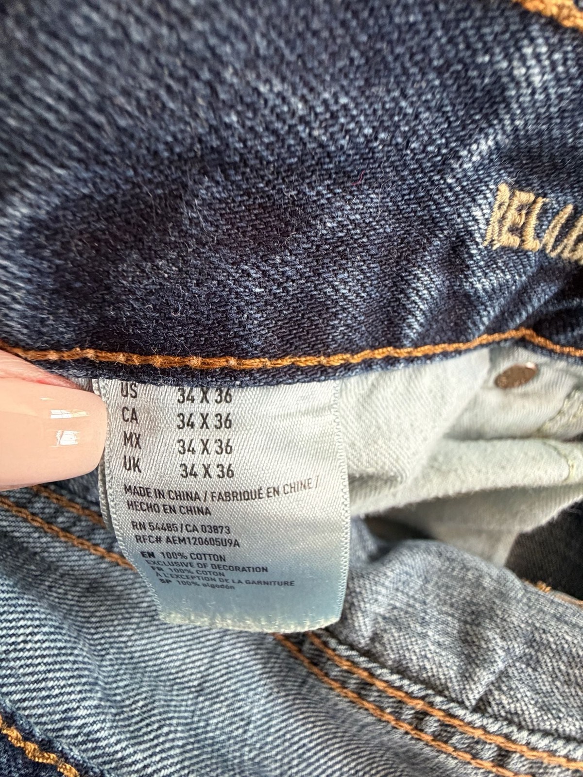 American Eagle Relaxed Straight Leg Men’s Jeans 34×36