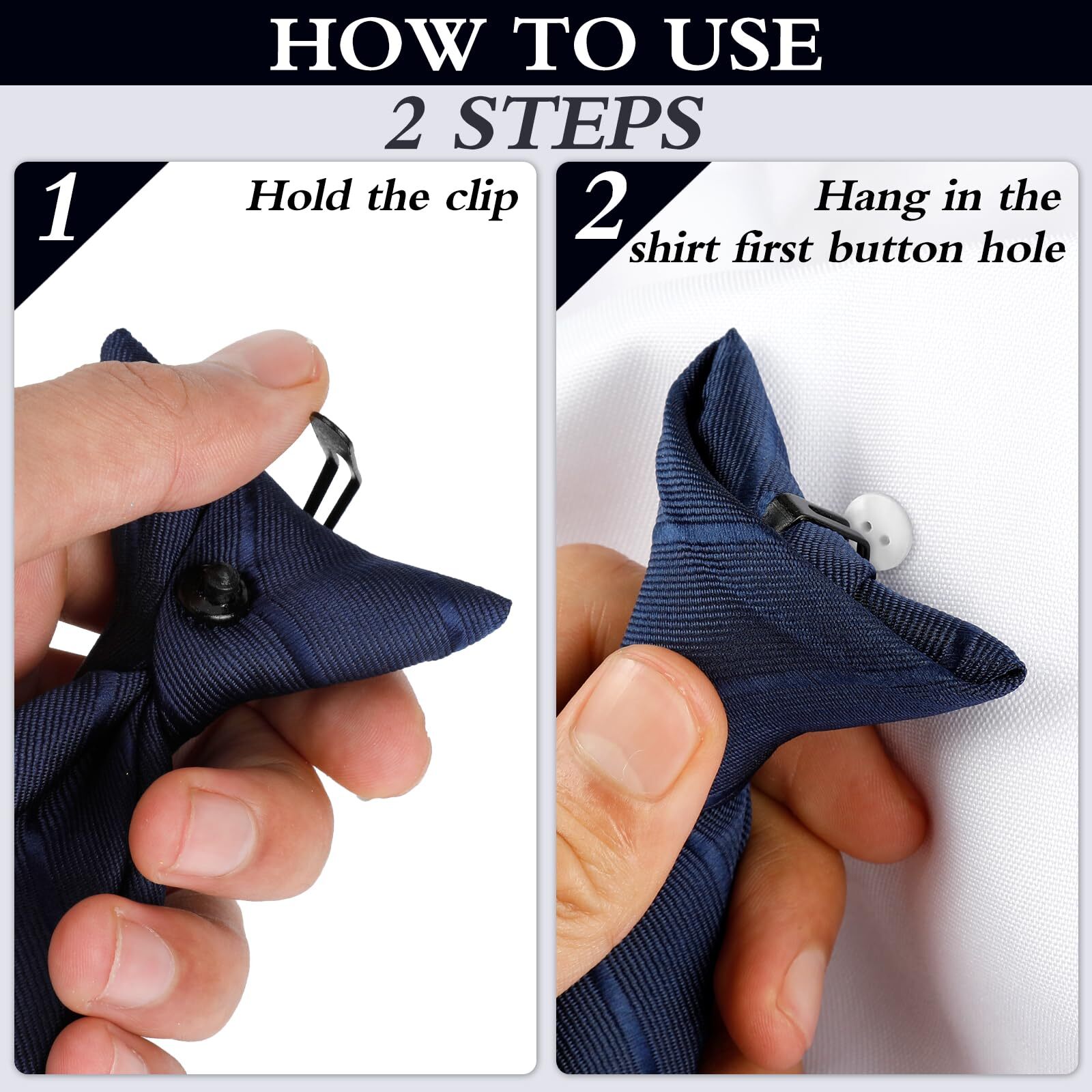 Clip on Ties for Men 6 Packs Solid Color Men’s Tie Clip on Necktie 20 Inches