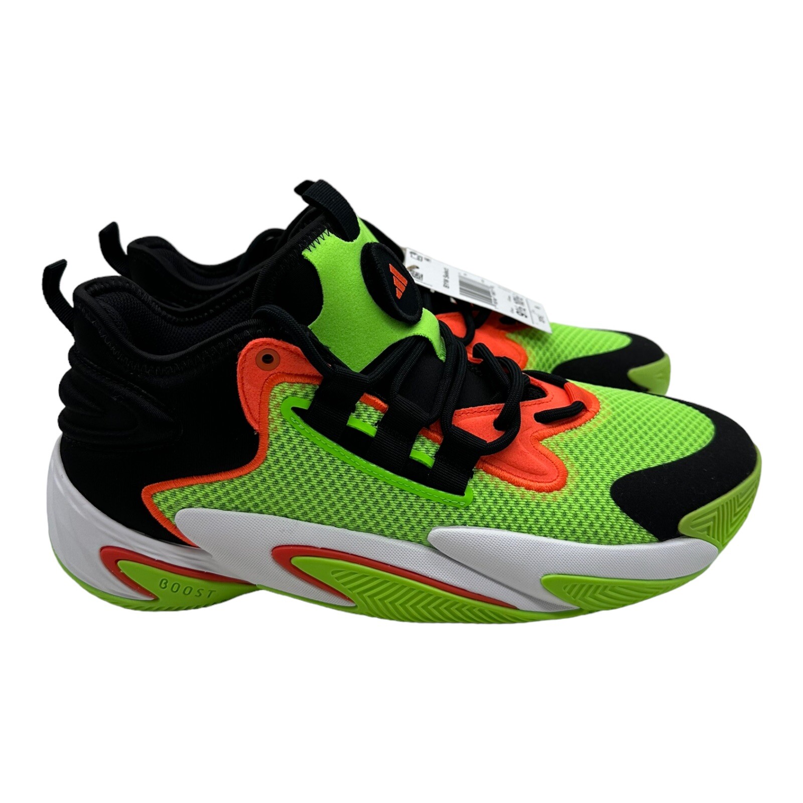 Adidas Boost BYW Select Shoes Solar Green Orange Basketball Sneakers NEW Sz 9.5