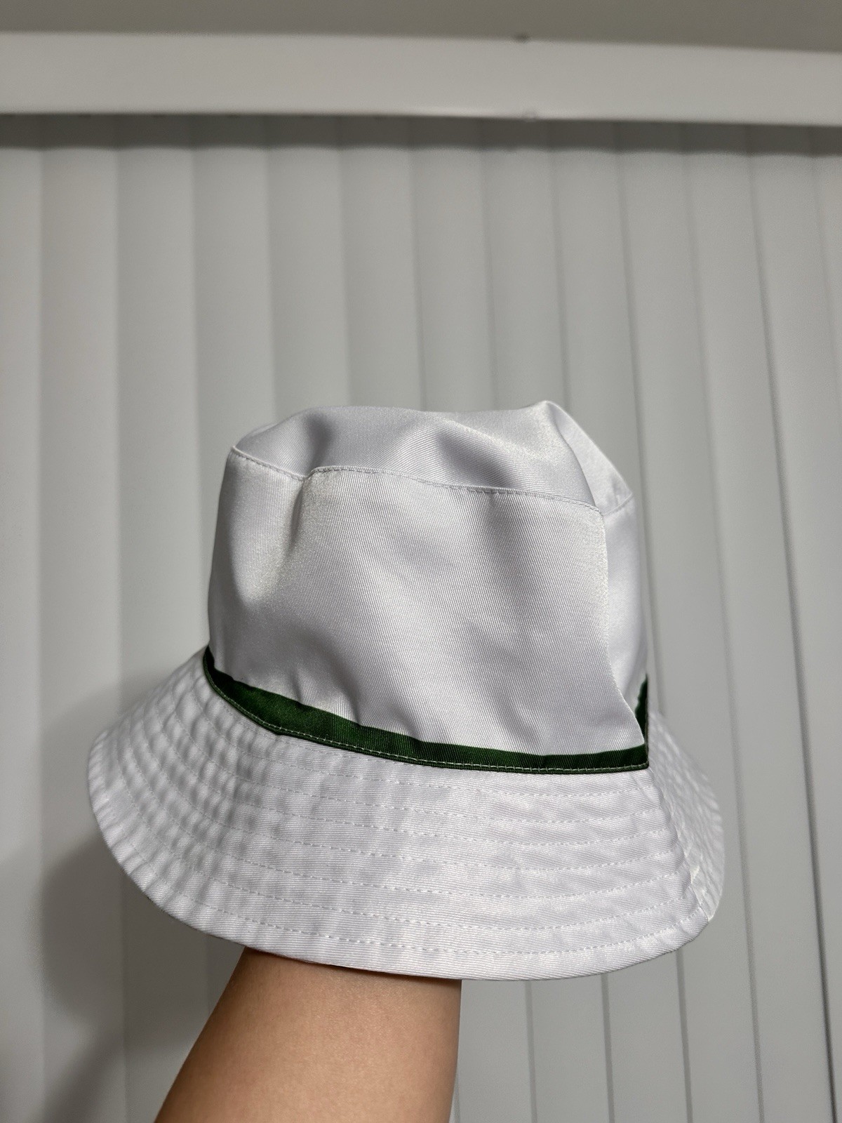 RumHaven Reversible White/Green Tropical Leaf Print Bucket Hat One Size Unisex
