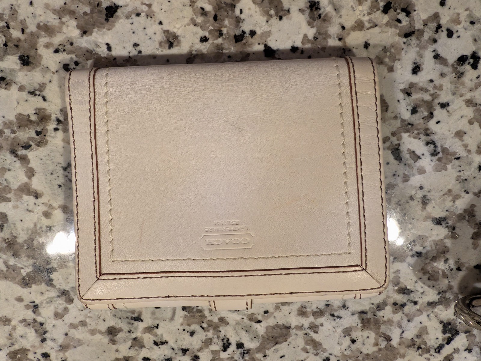 Vintage Coach Soho Hobo Bag 8A01 Ivory White Leather Brown Strap + Wallet