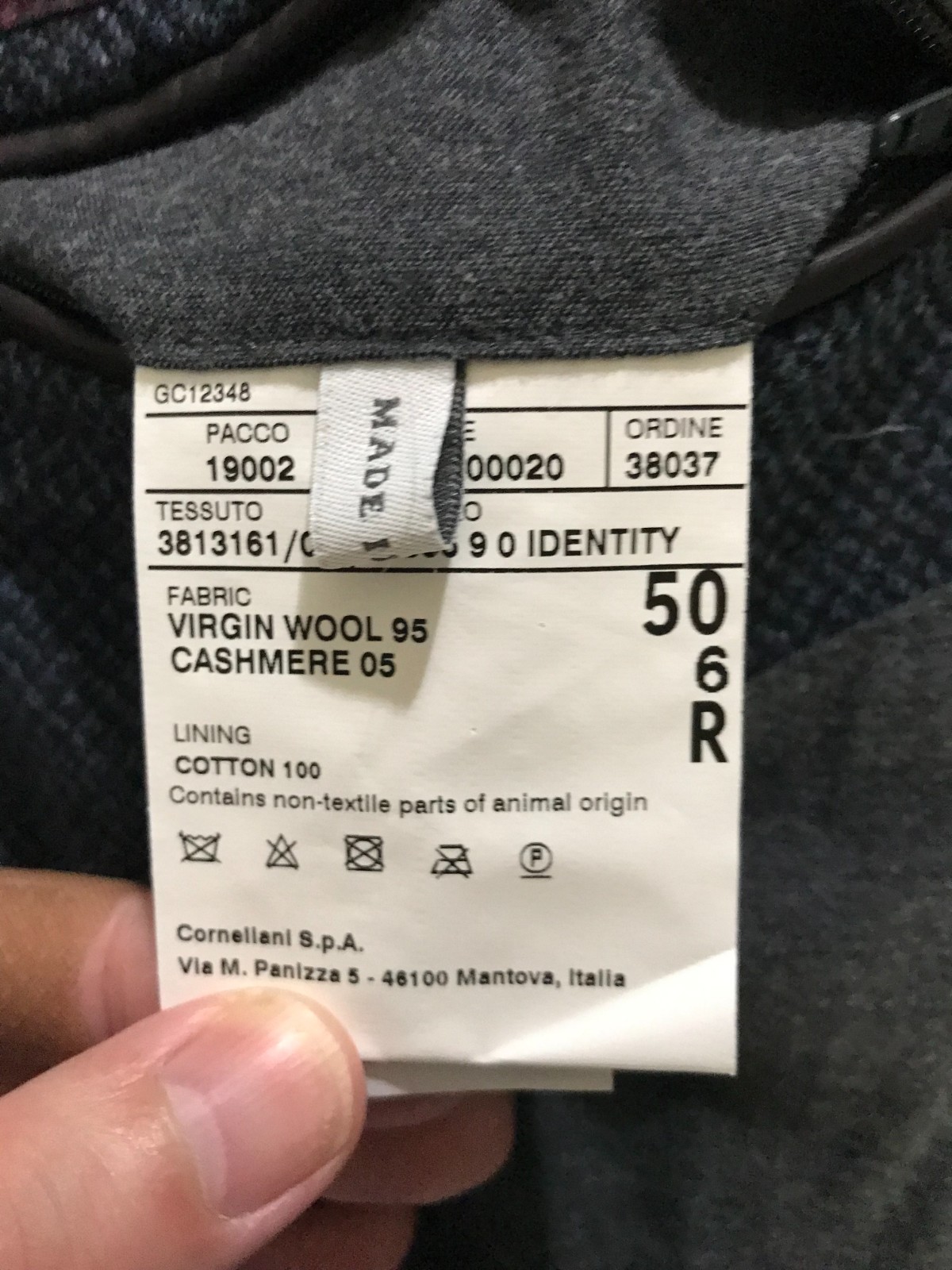 CORNELIANI WOOL-CASHMERE SIZE 40R GRAY 3 BUTTON SPORTCOAT