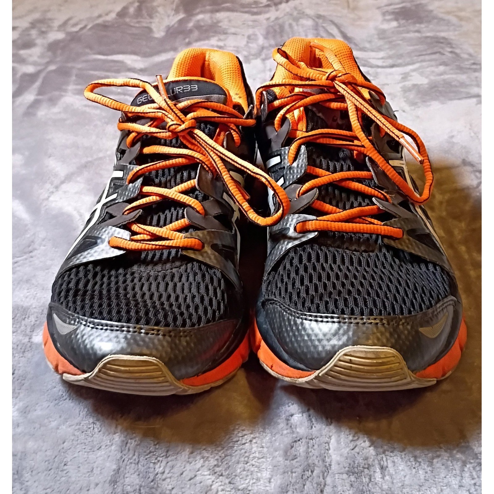 ASICS Gel-Blur33 Mens Running Shoes T2H3N Black Orange White Size 9 Sneakers Y2K
