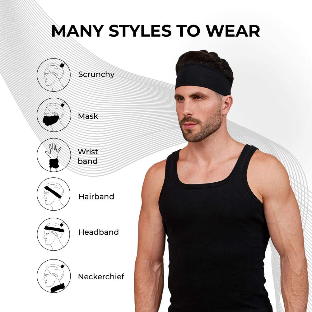 Sports Headband Gym Yoga Workout Sweatband Elastic Hairband Head Wrap Men Women