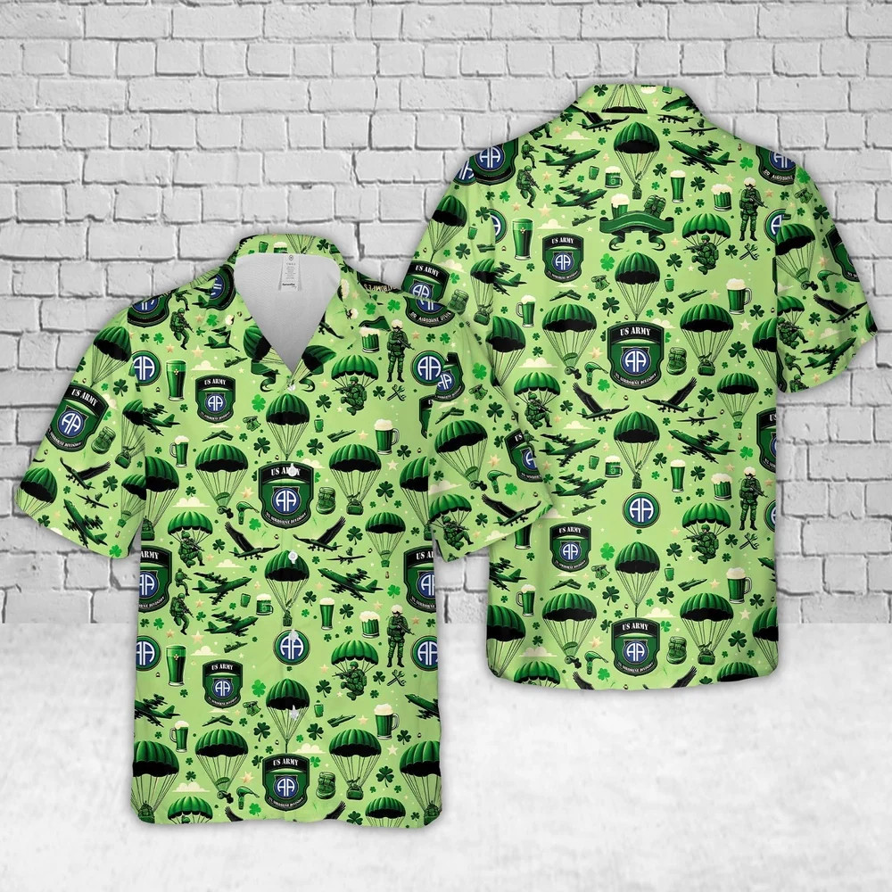 Us Army 82Nd Airborne Division St Patrick’S Day Hawaiian Shirt