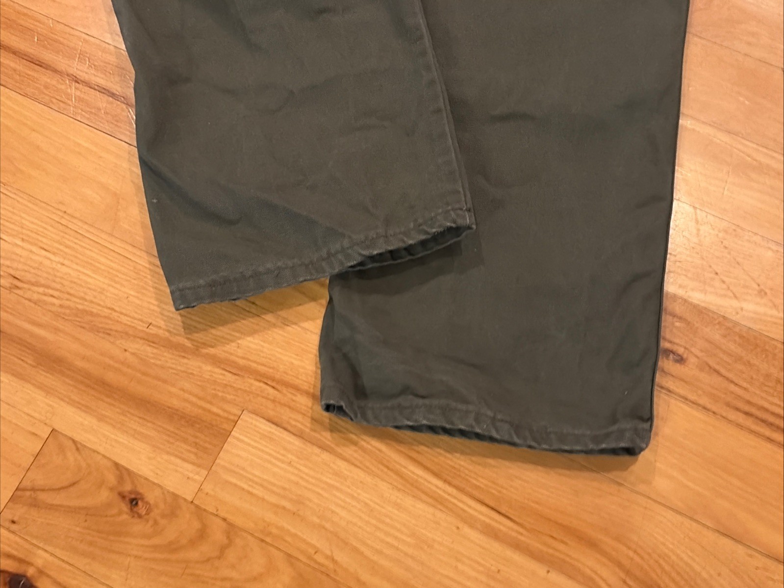 Dickies Carpenter Pants Mens 42 x 30 Green Relaxed Fit Work Canvas Hammer Loop