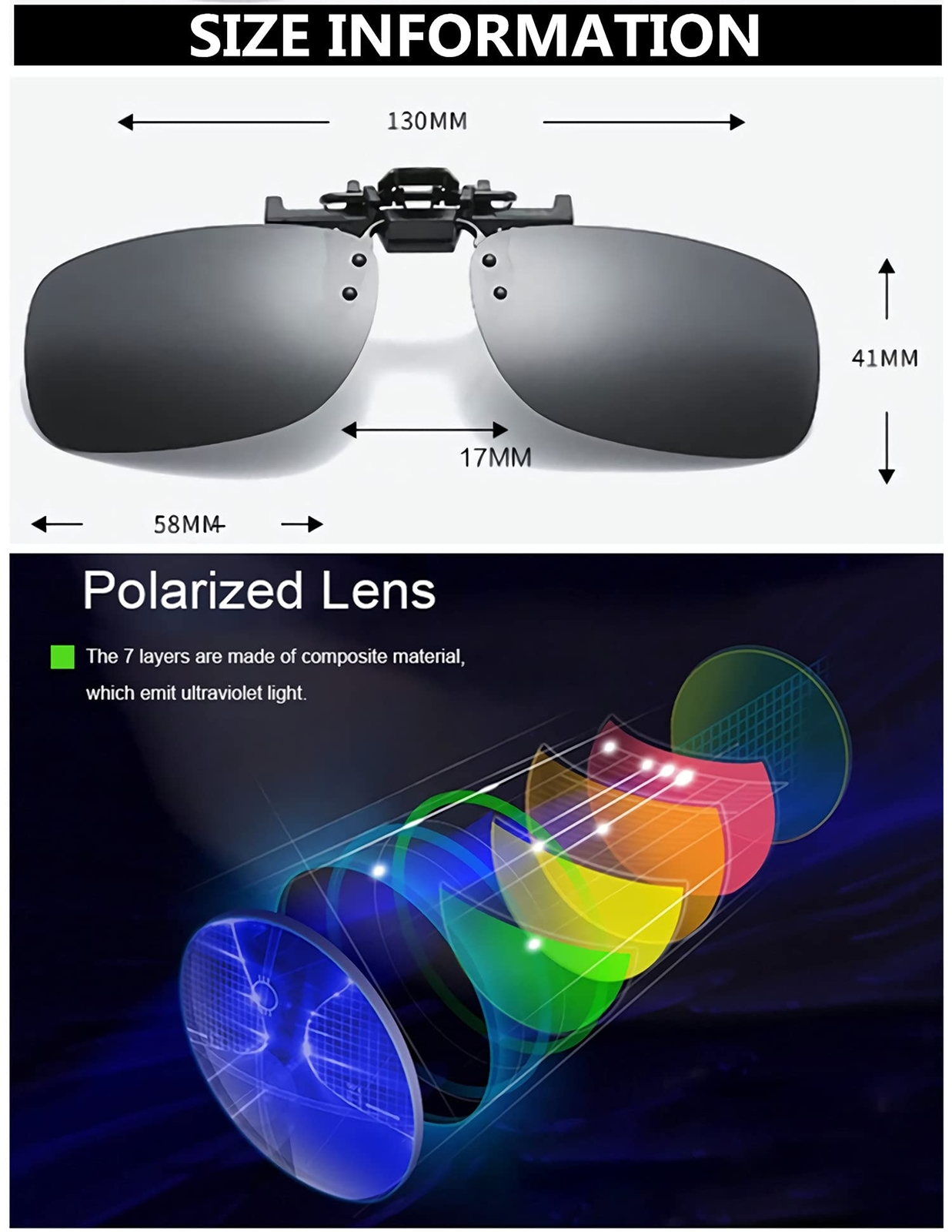 5 Pack Clip On Polarized Flip Up Sunglasses Night Driving Glasses For Men Women