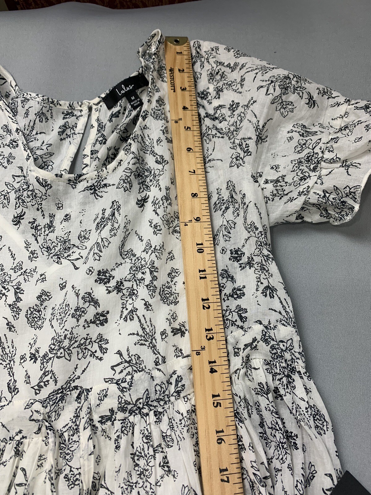 LULUS Womens Dress Medium Floral Spring Easter Maxi Peasant Wedding Fairy White