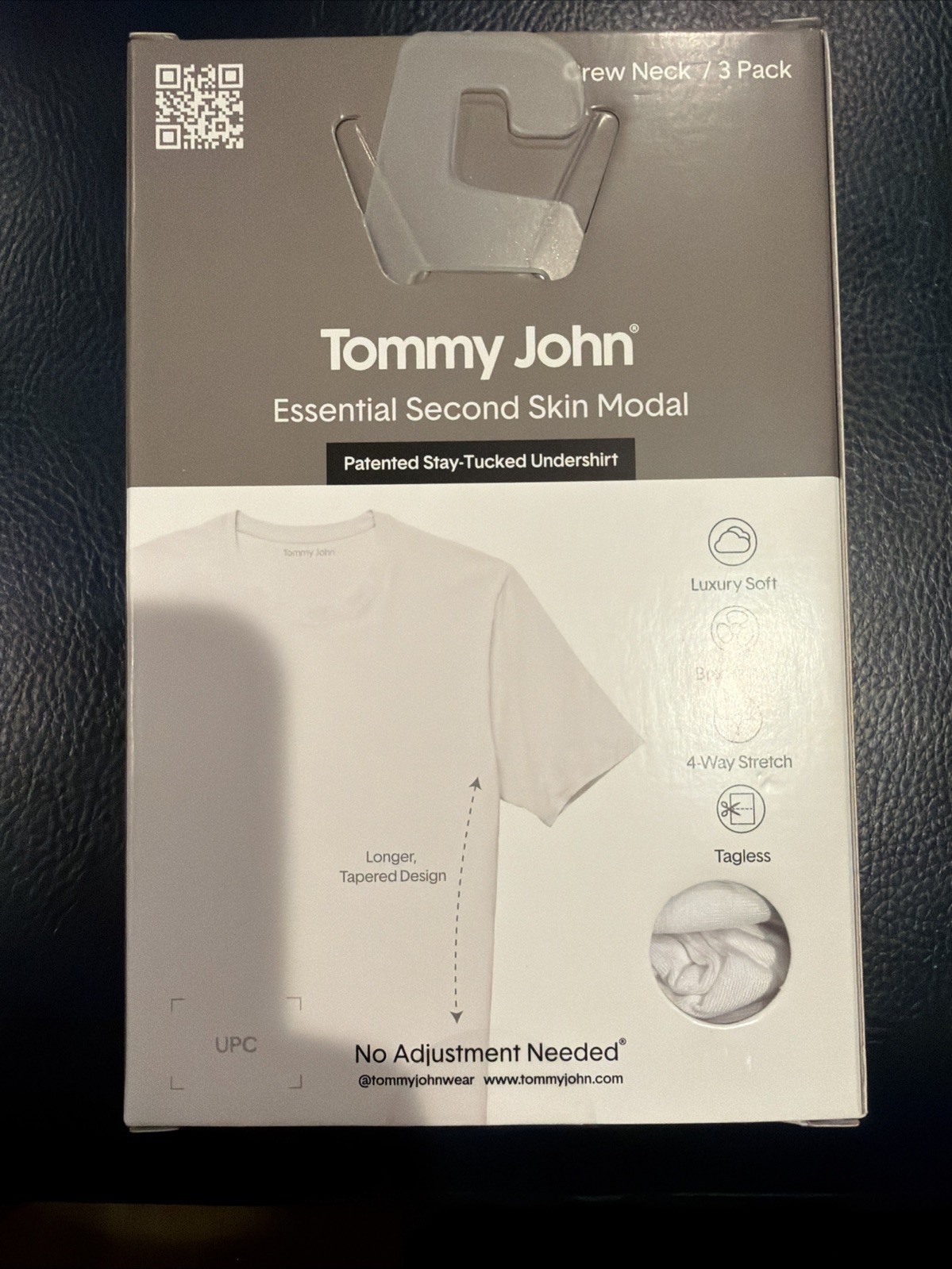 Tommy John Men’s White 3 Pack Second Skin Crewneck Undershirt, Medium