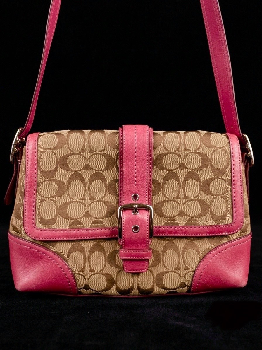 Vintage Coach Signature Stripe Flap /SoHo Shoulder Bag (style 12341), 2006–2007