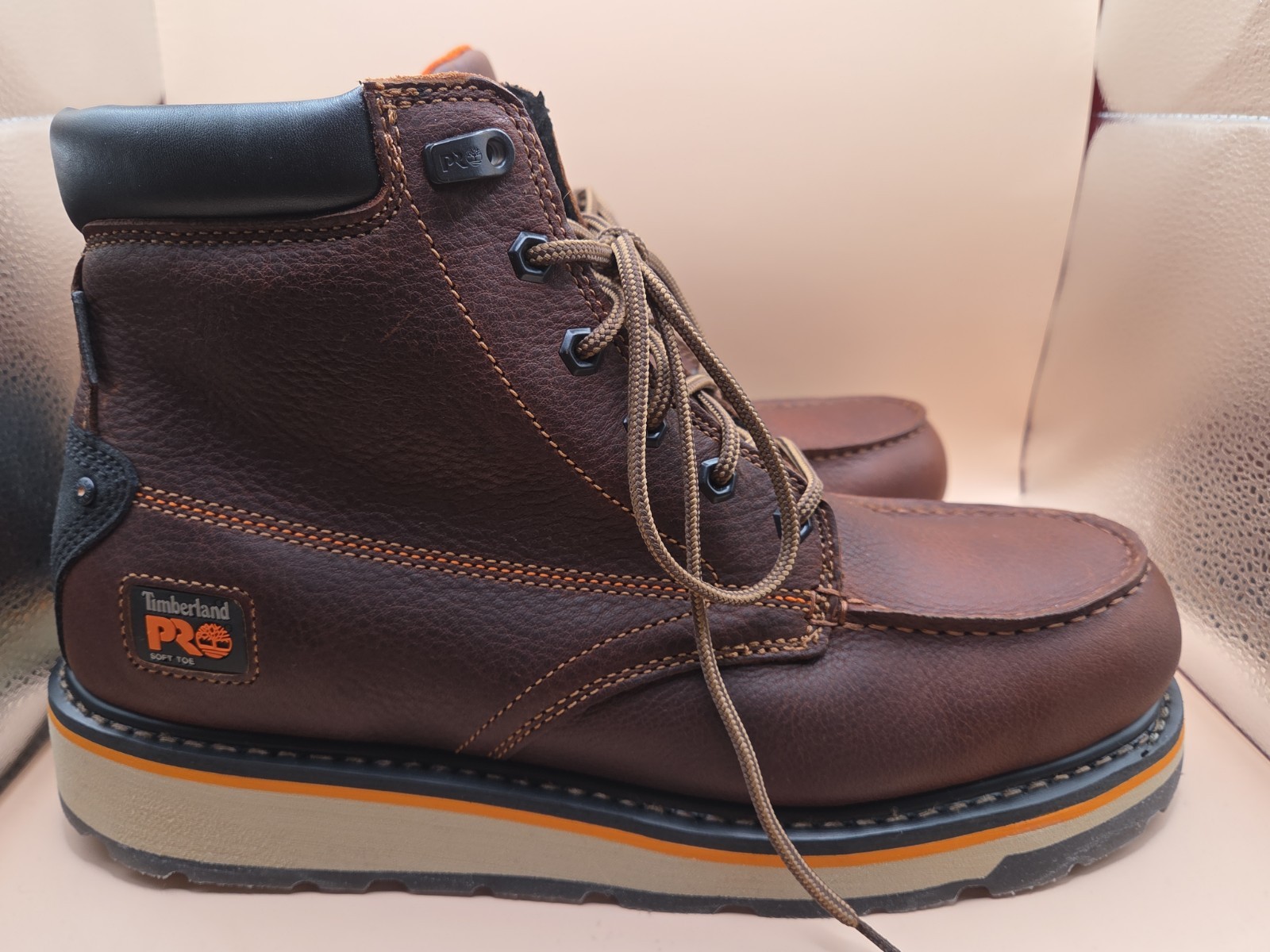 Size 12 TIMBERLAND PRO GRIDWORKS 6″ WATERPROOF SOFT TOE WORK BOOT BROWN New