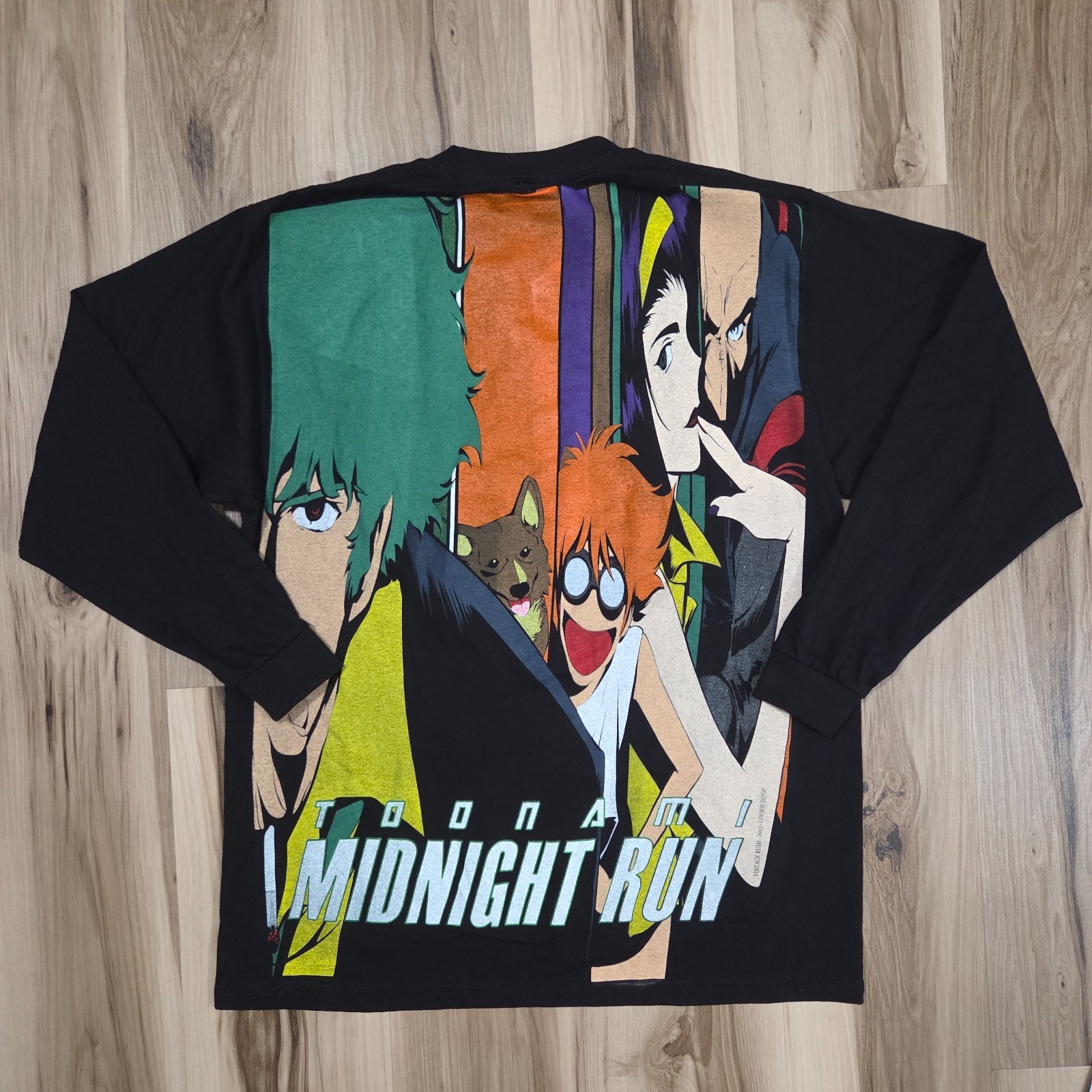 Cowboy Bebop T Shirt Size L Black Bootleg Vintage Rush Anime Adult Swim