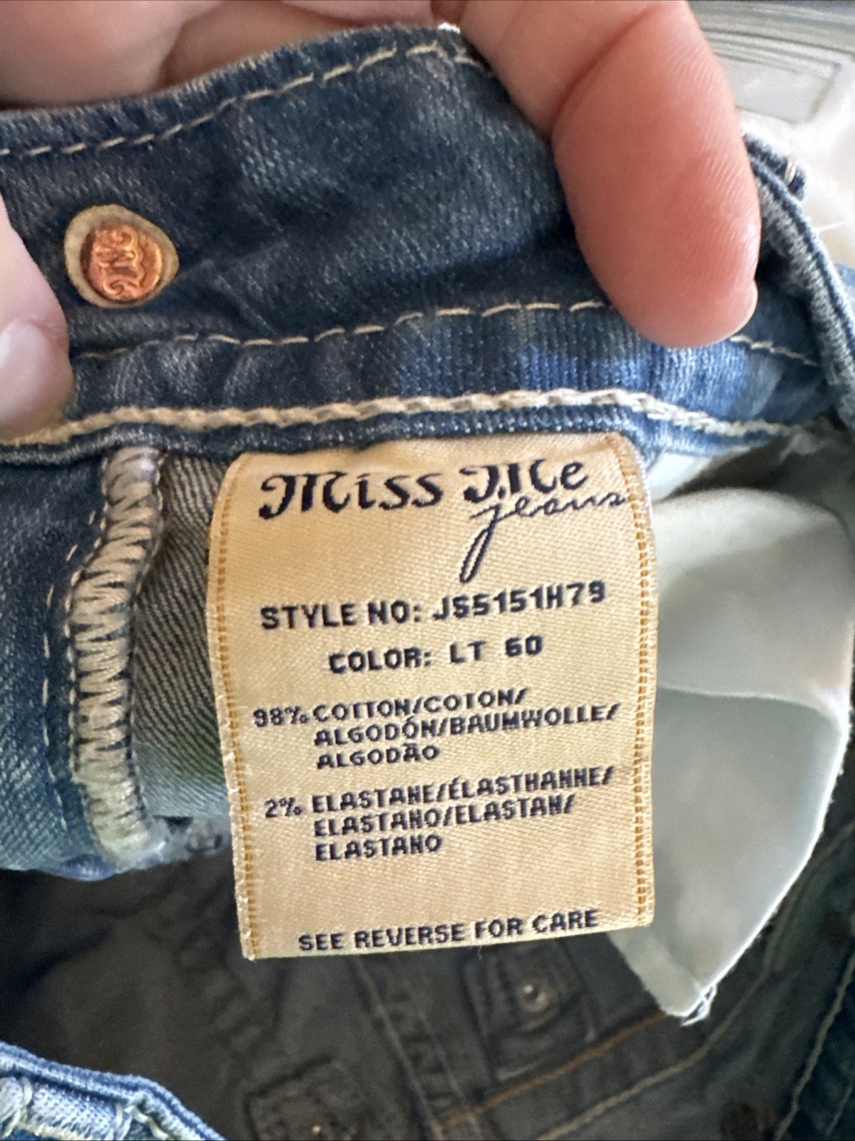 MISS ME Jeans Rhinestone Low Rise Denim Shorts Size 27