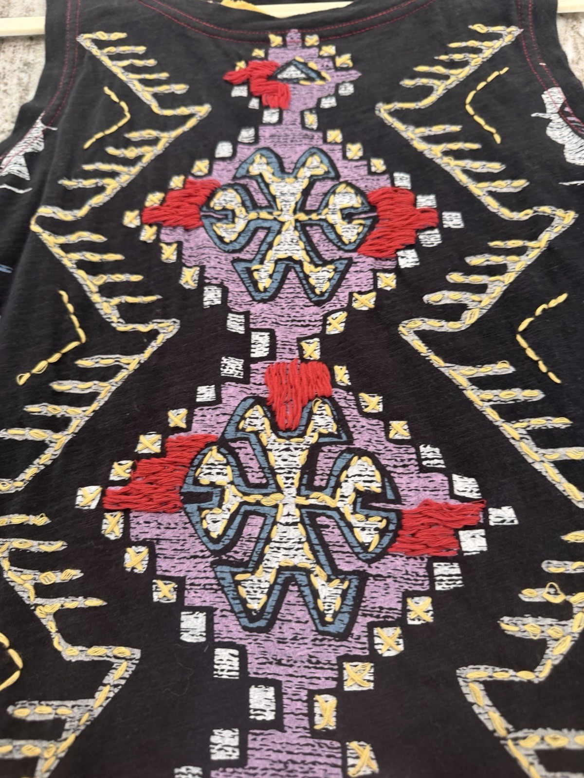 Double D Ranch Aztec Embroidered Tank Top – Medium