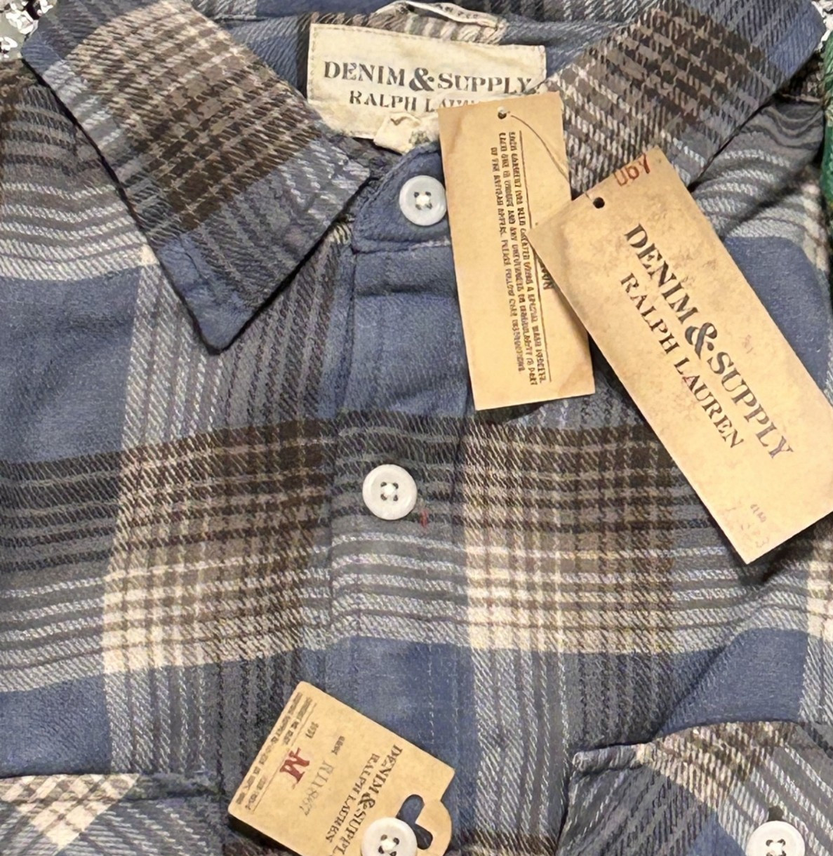 Lot of 7 Polo Ralph Lauren Denim & Supply Plaid Flannel Button Down Shirt NWT S