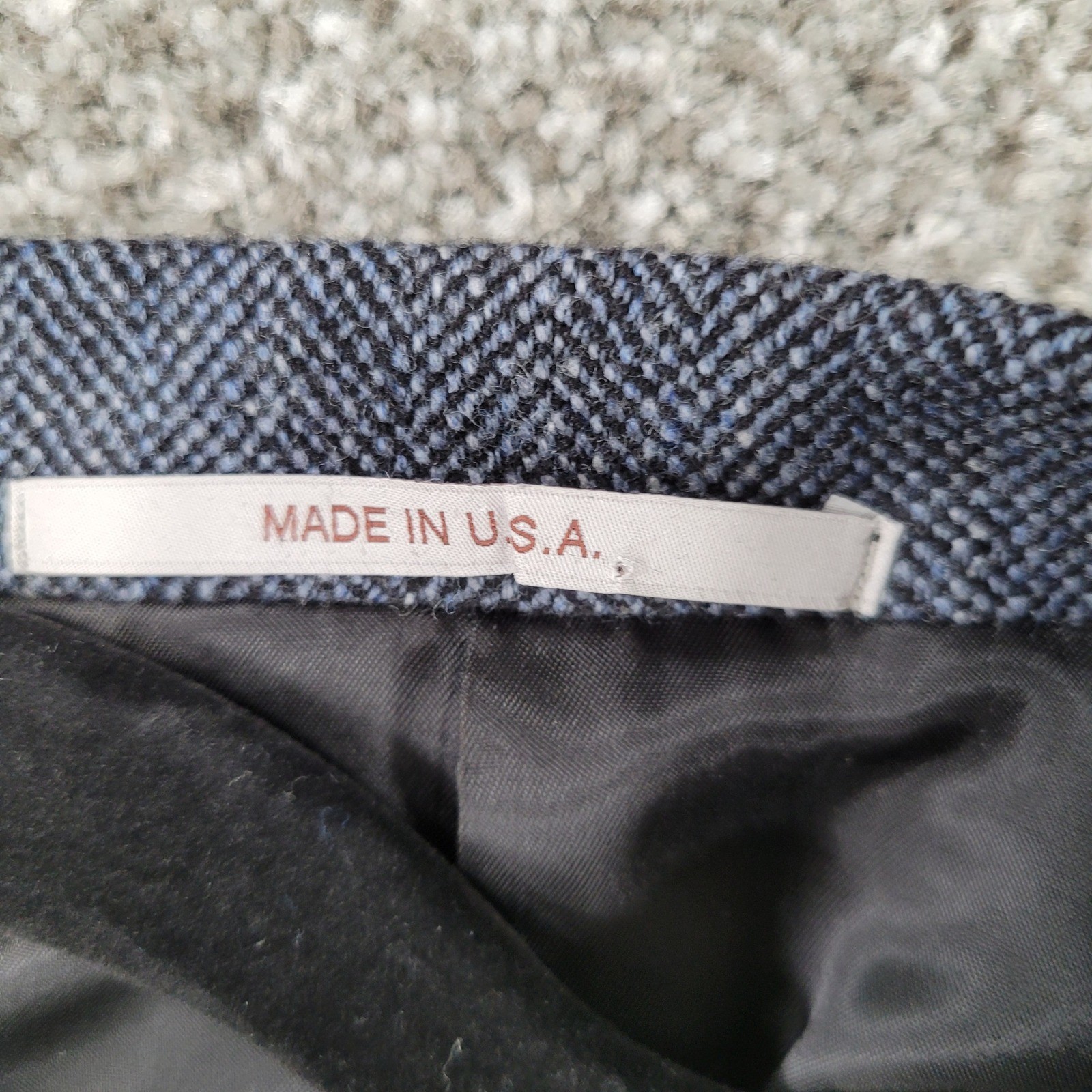 Hickey Freeman Milburn Mens 38R Blazer Blue Grey Herringbone Worsted Wool Jacket