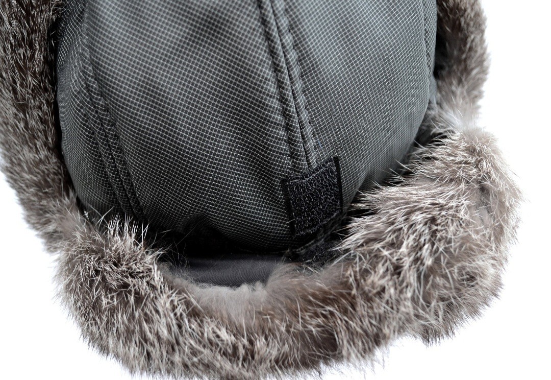 Men Real Fur Ear Flap Hat Ushanka Rabbit Fur Aviator Trapper Hat Unisex 58 cm