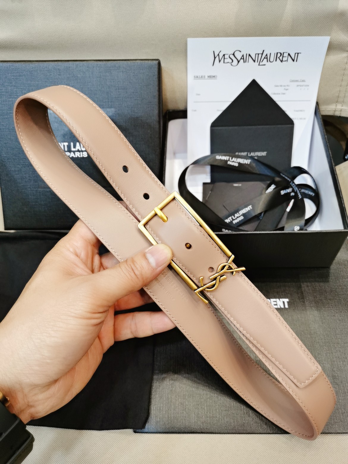 NEW Authentic Yves Saint Laurent Belt Width:3.0cm/1.18in YSL