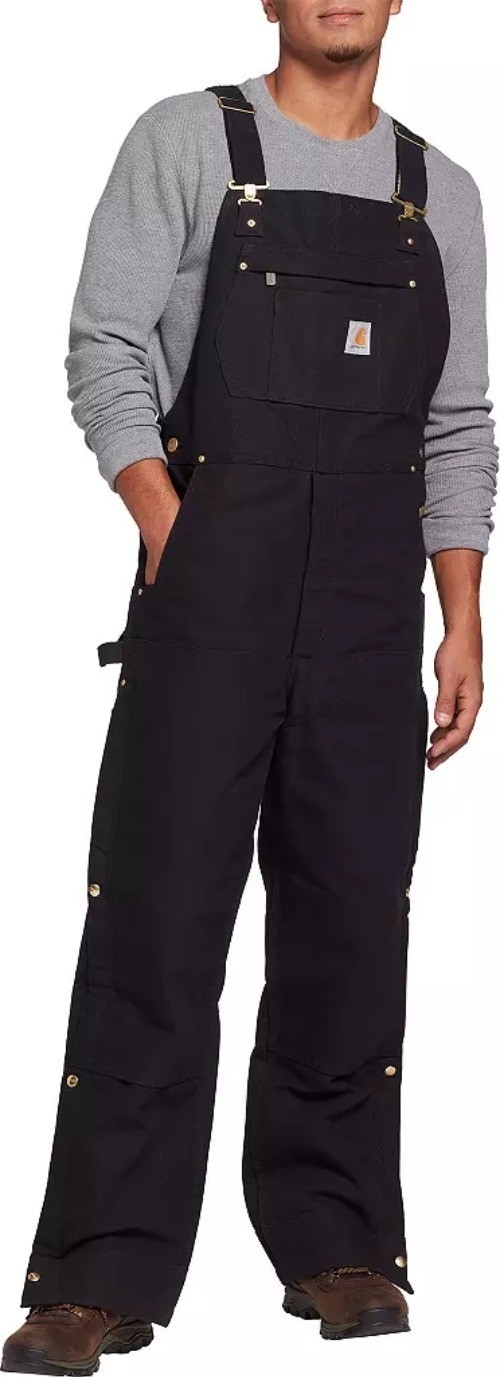 NWT Carhartt Firm Duck Insulated Bib Overall Loose Fit Mens Large 104393 Black