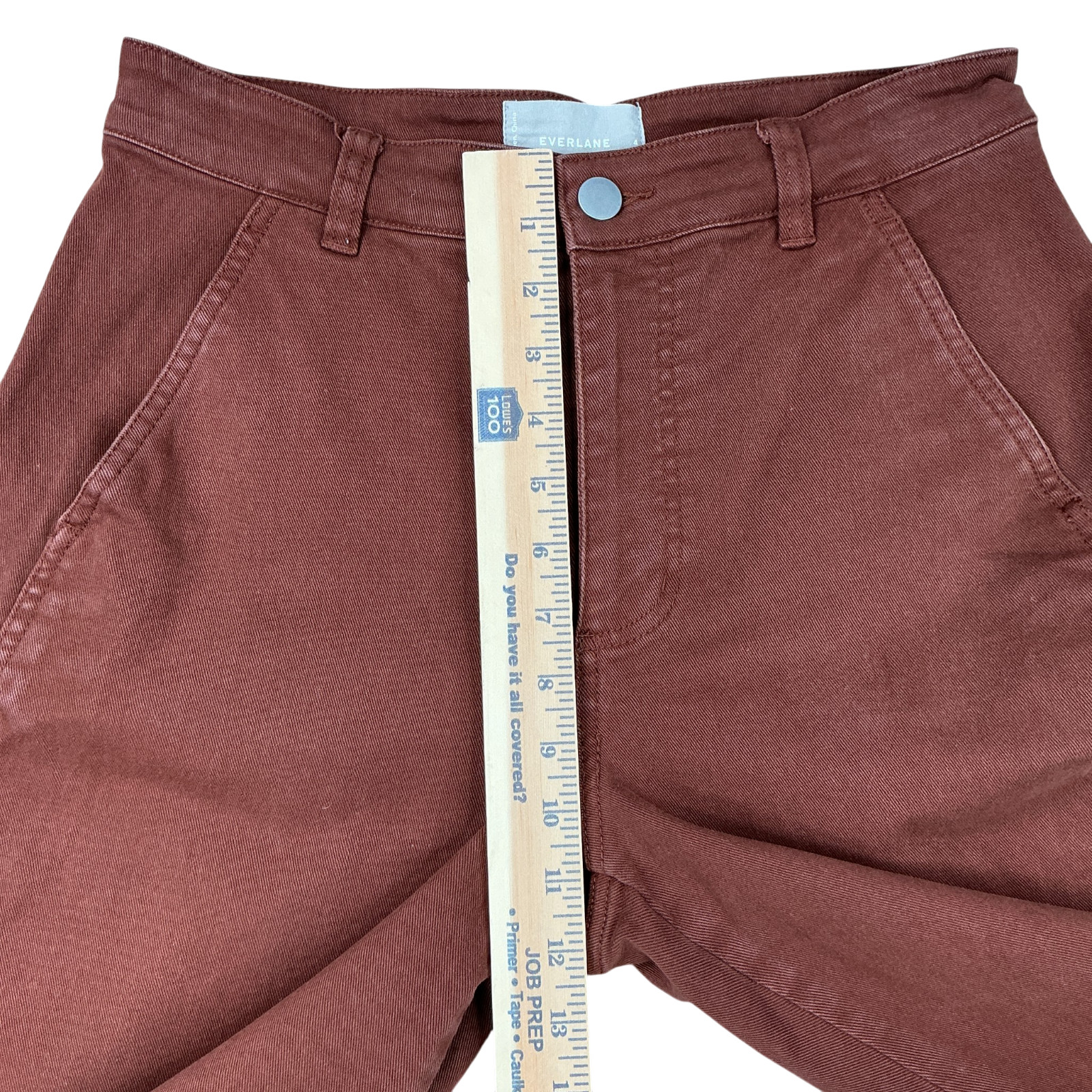 Everlane The Utility Barrel Pants Womens sz 4 Denim Jeans Rosewood Brown Organic