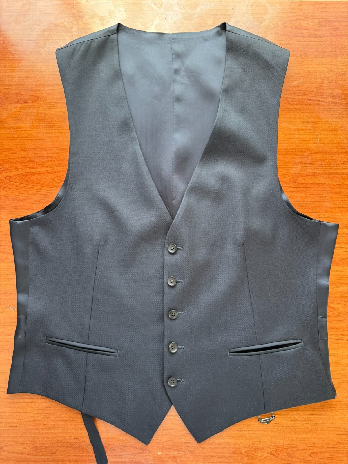 SuitSupply Ferrara Waistcoat Vest 100% Wool dark gray Single Breasted US 40R