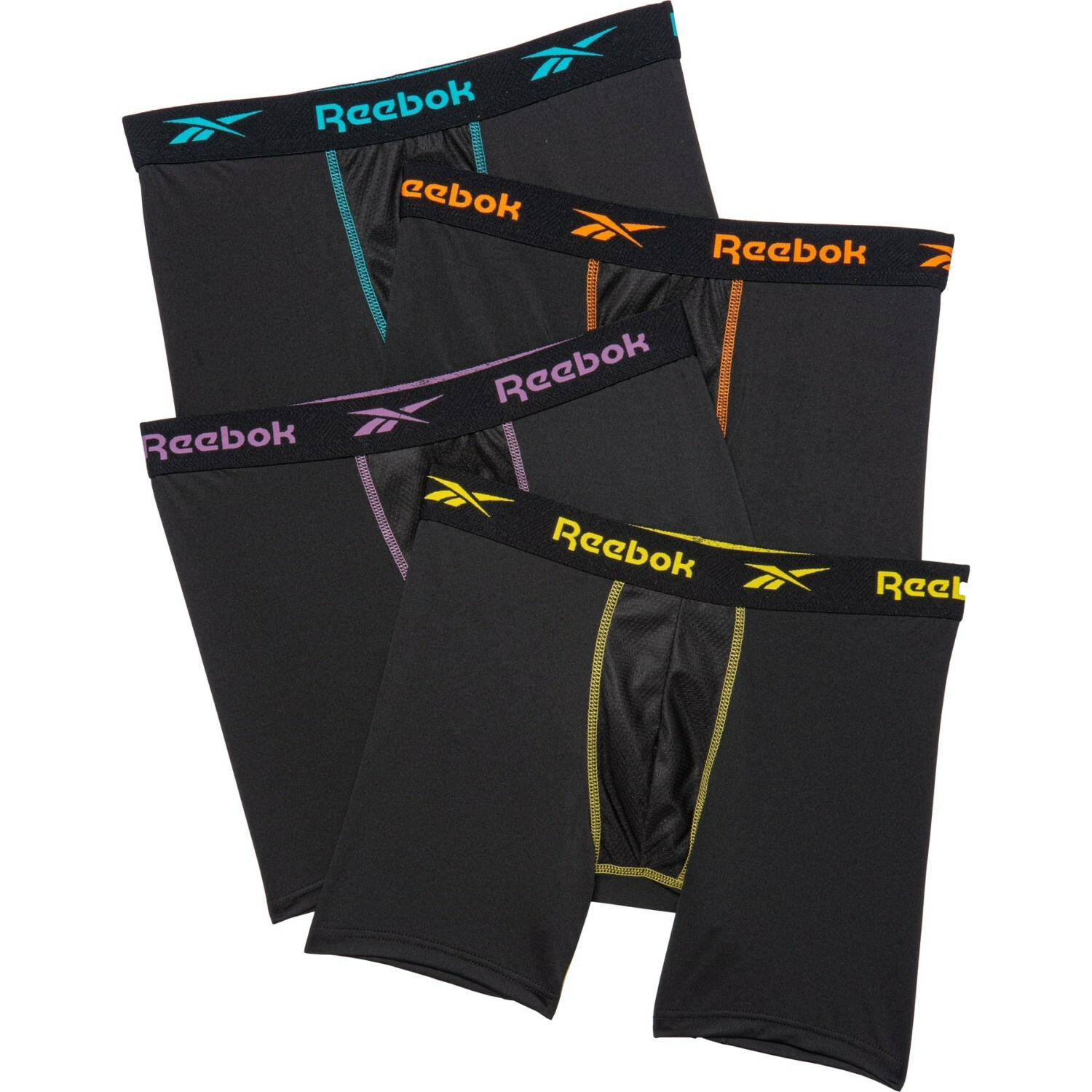 4 Pack REEBOK Men Boxer Briefs PERFORMANCE CAMO BLACK MEDIUM LARGE XLARGE XL $32