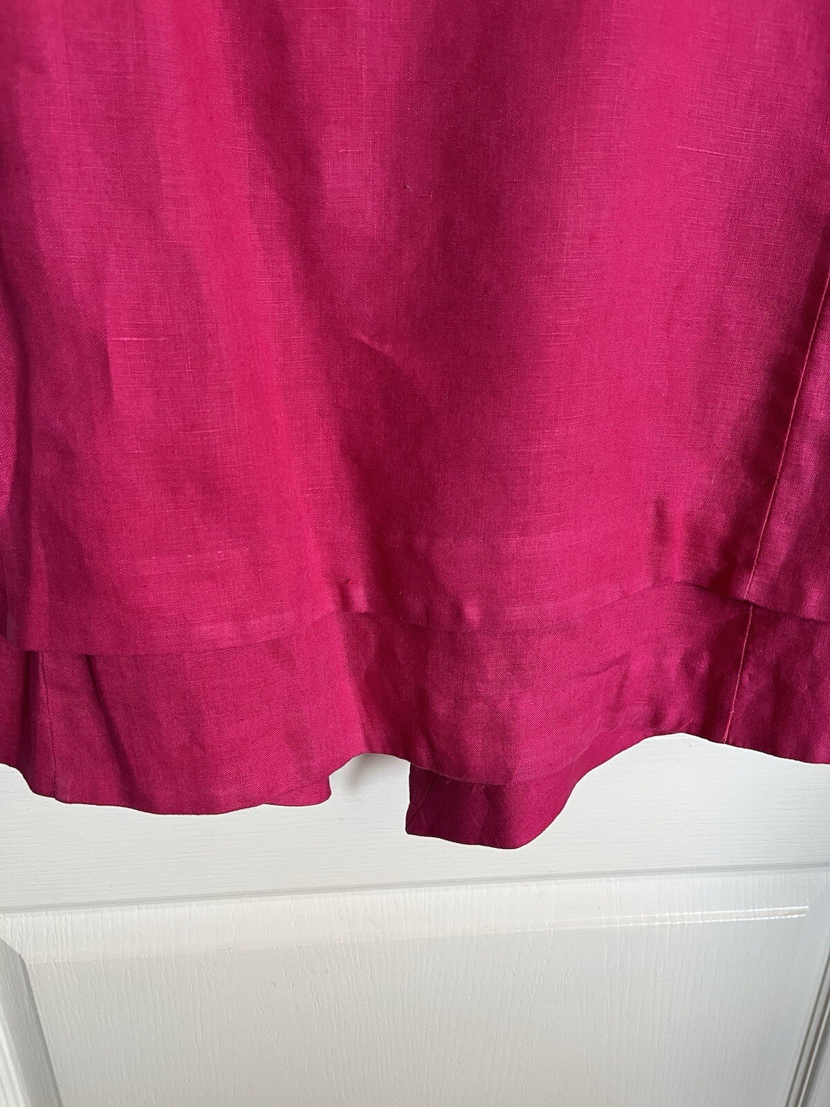 Chicos Pretty In Pink 100% Linen Jacket 2 M L Open No Closure