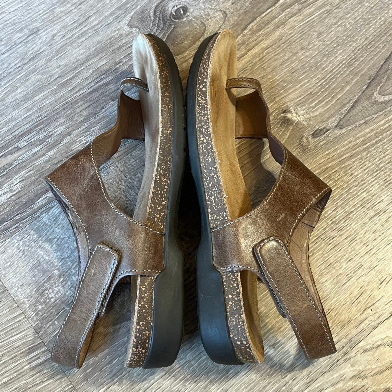 Dansko Reece Womens Brown Leather Toe Loop Slingback Sandals Size 37 6024795300