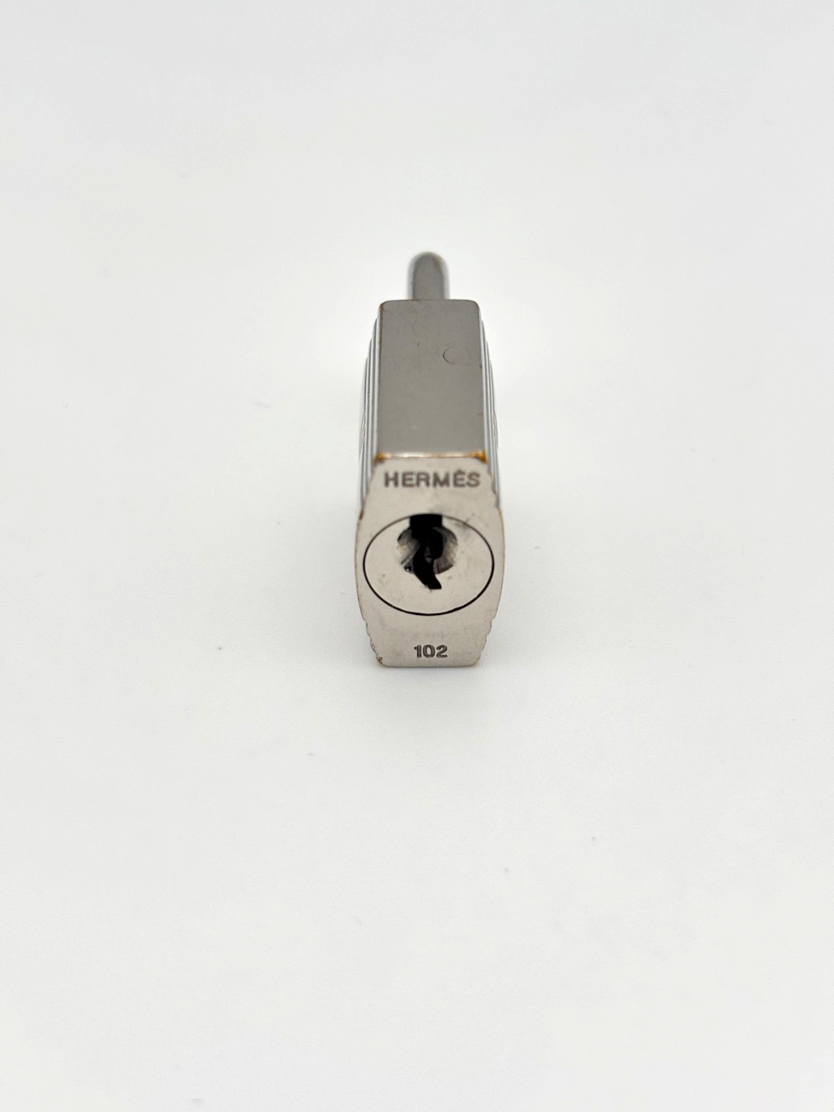 HERMES Set of Padlock & Key Cadena Silver Charm Number random Authentic Used
