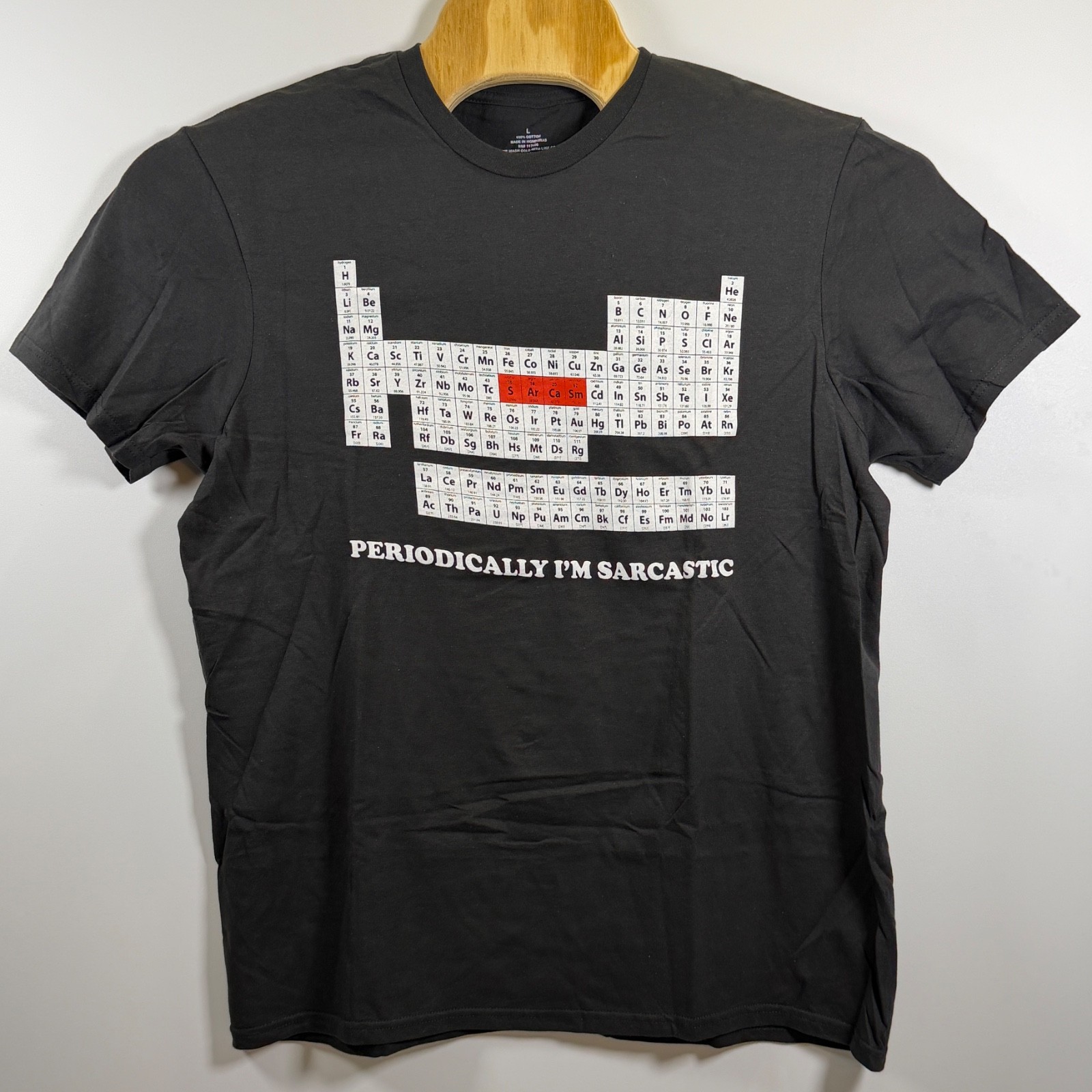 Periodically I’m Sarcastic Table of Elements Mens Novelty T-Shirt Large NWOT