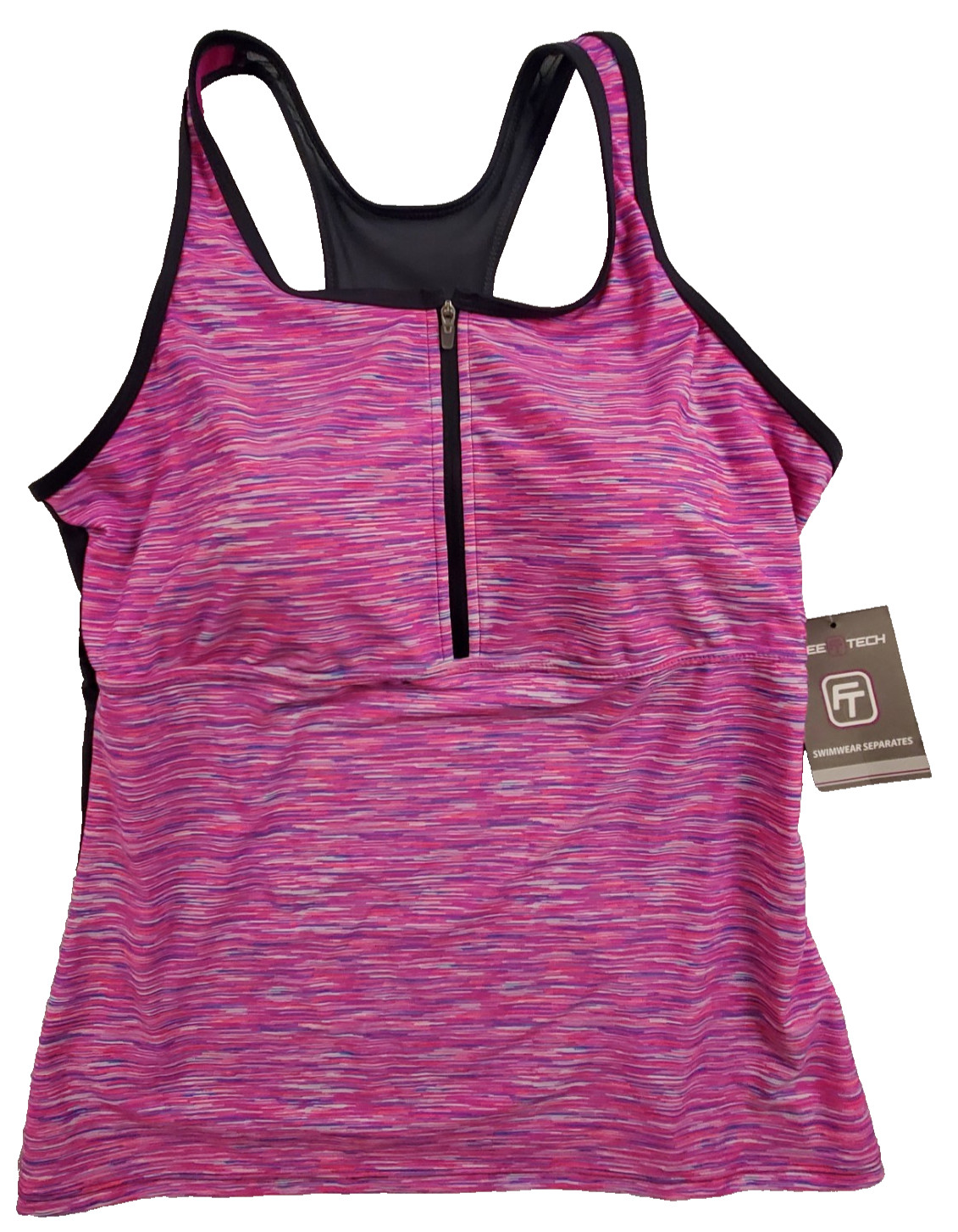 Free Tech Racer Back Raspberry/Grey Womens Swim Top Size XL