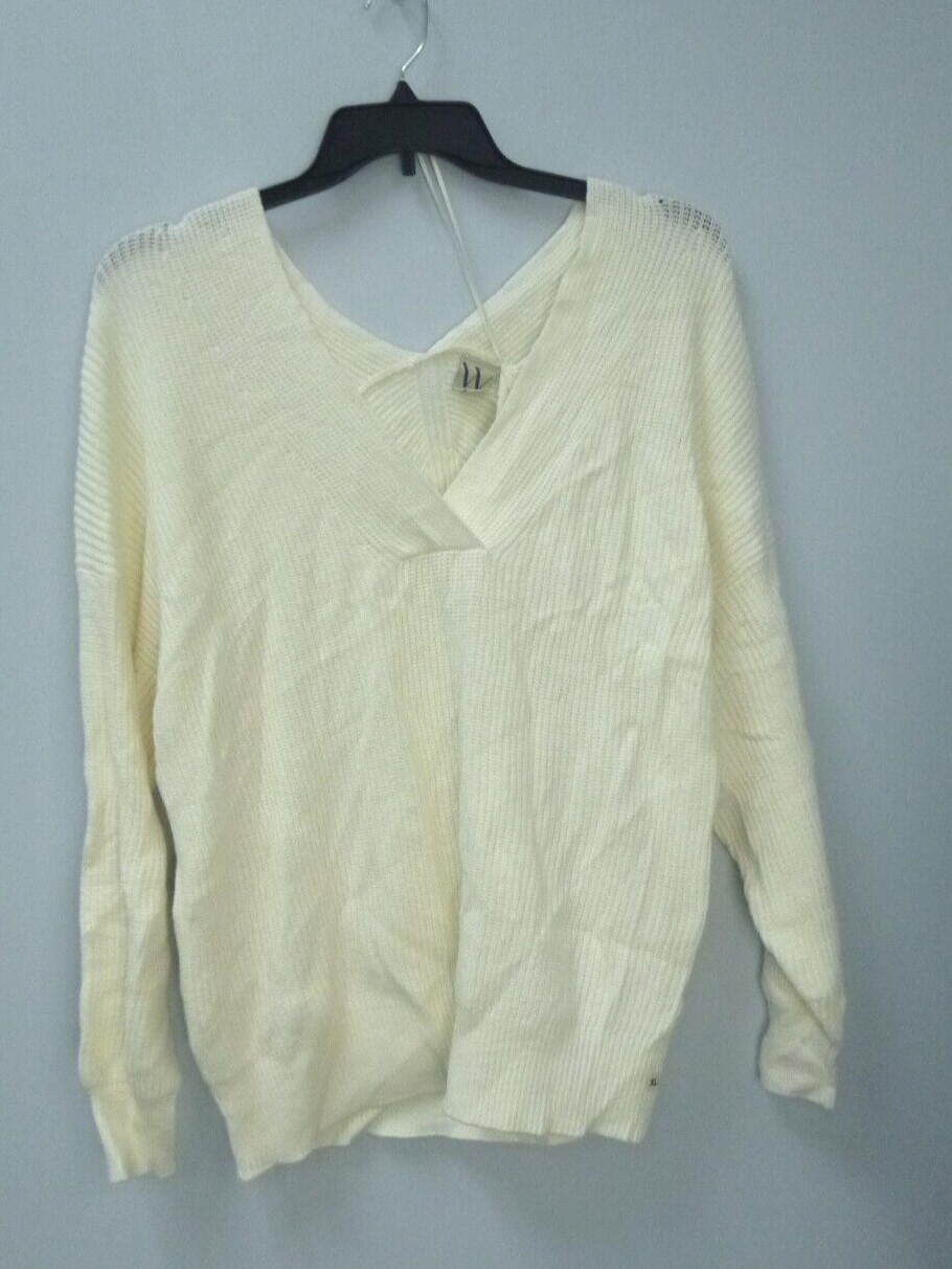 Worthington Sz XL Cream V-Neck Pullover Sweater Longsleeve