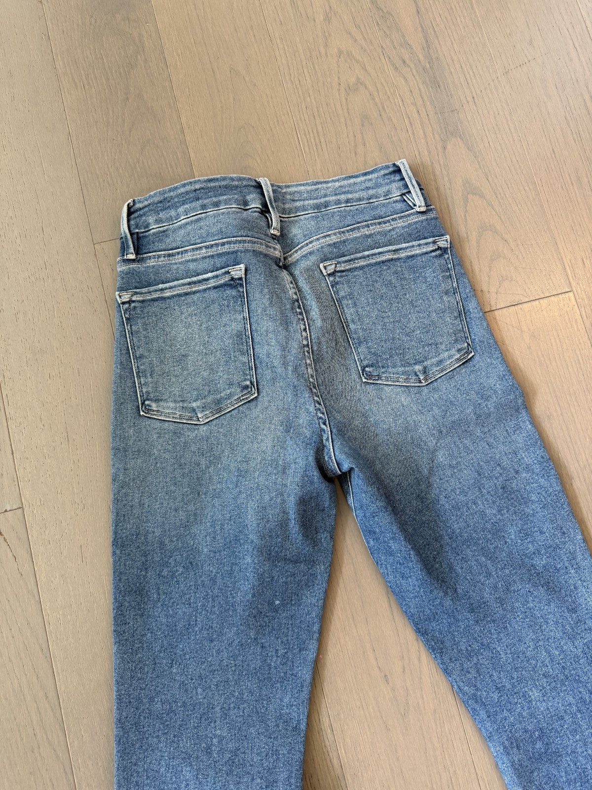 FRAME Blue Jean Le Crop Mini Boot Size 28 Leg Snap Buttons