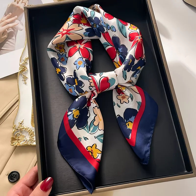 68Cm Graffiti Printed Scarf Women’S Autumn and Winter Polyester Fiber Scarf Fash