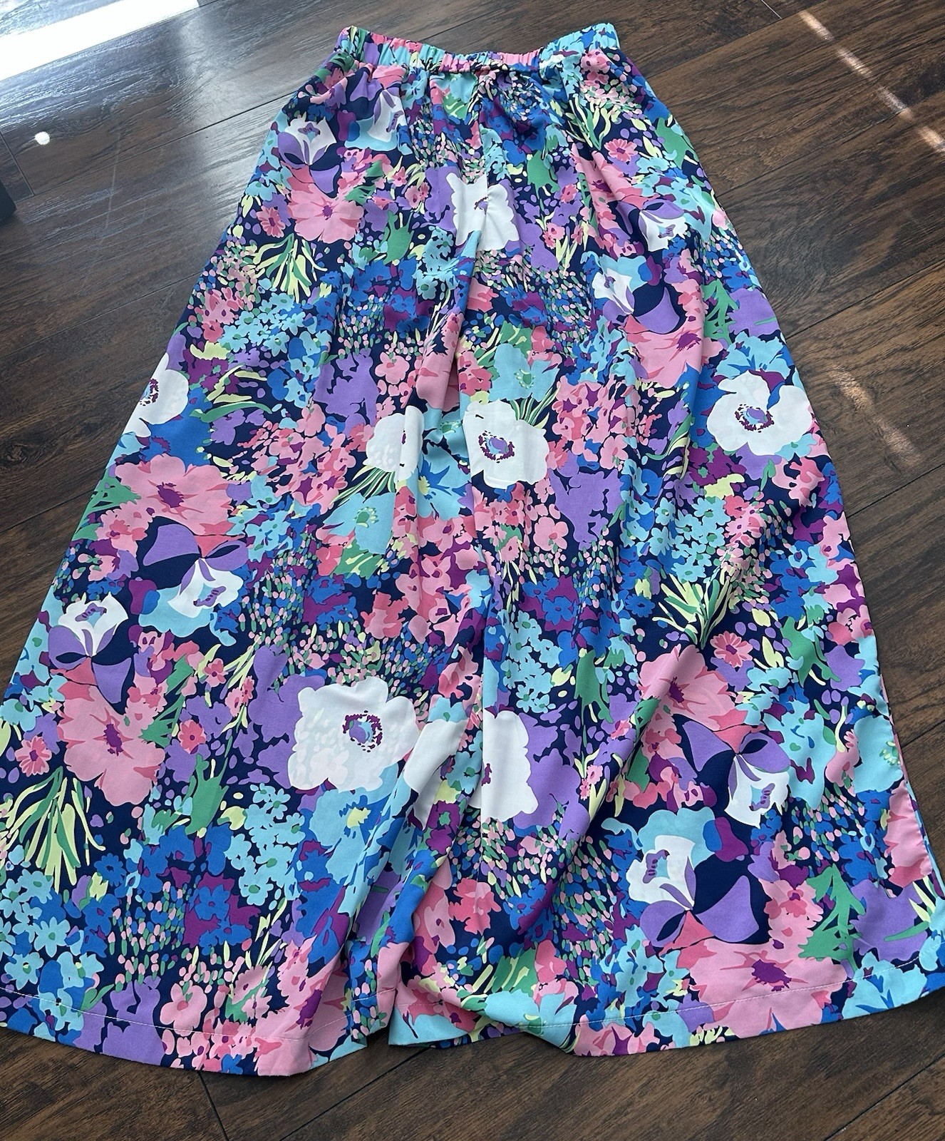 Women’s Stitch And Feather Floral Print Pants Trousers Medium