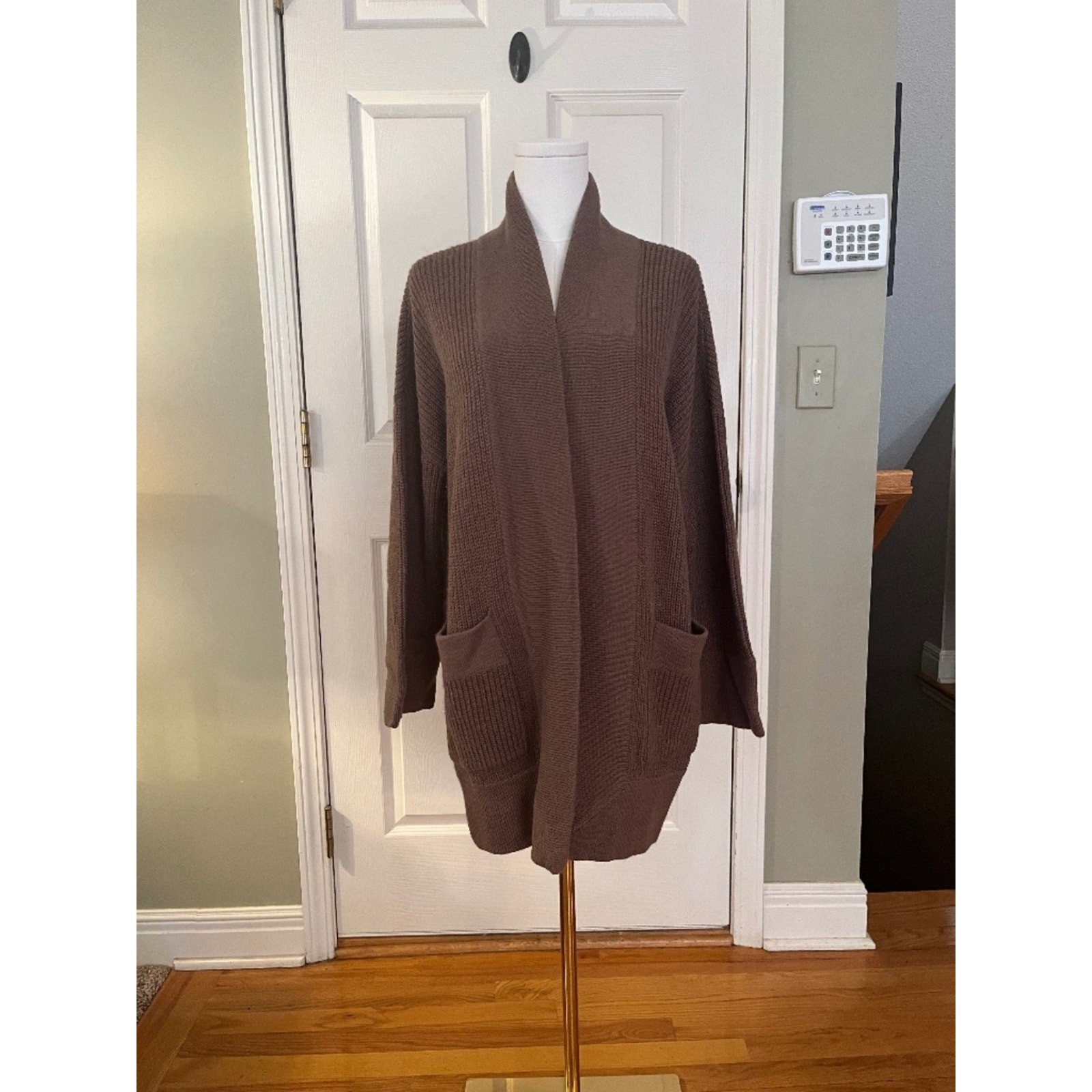 J.Crew Alpaca Merino Wool Blend Chunky Open Cardigan Brown Size M