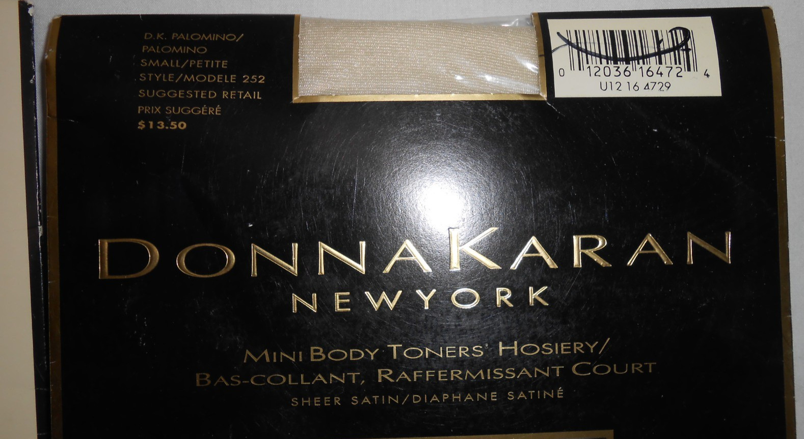 PAIR Donna Karan New York DK Palomino & Black 252 C11 Pantyhose Small Petite NEW