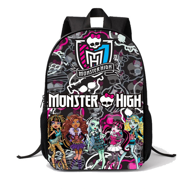 Custom Monster High Backpack 15″ x 11″ Kids black Backpack Gift